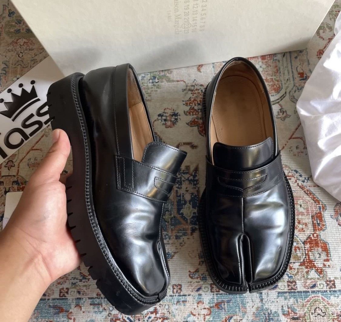 Maison Margiela Maison Margiela Tabi Lug Sole Penny Loafers Black Leather Size US 6 / EU 39 - 5 Thumbnail
