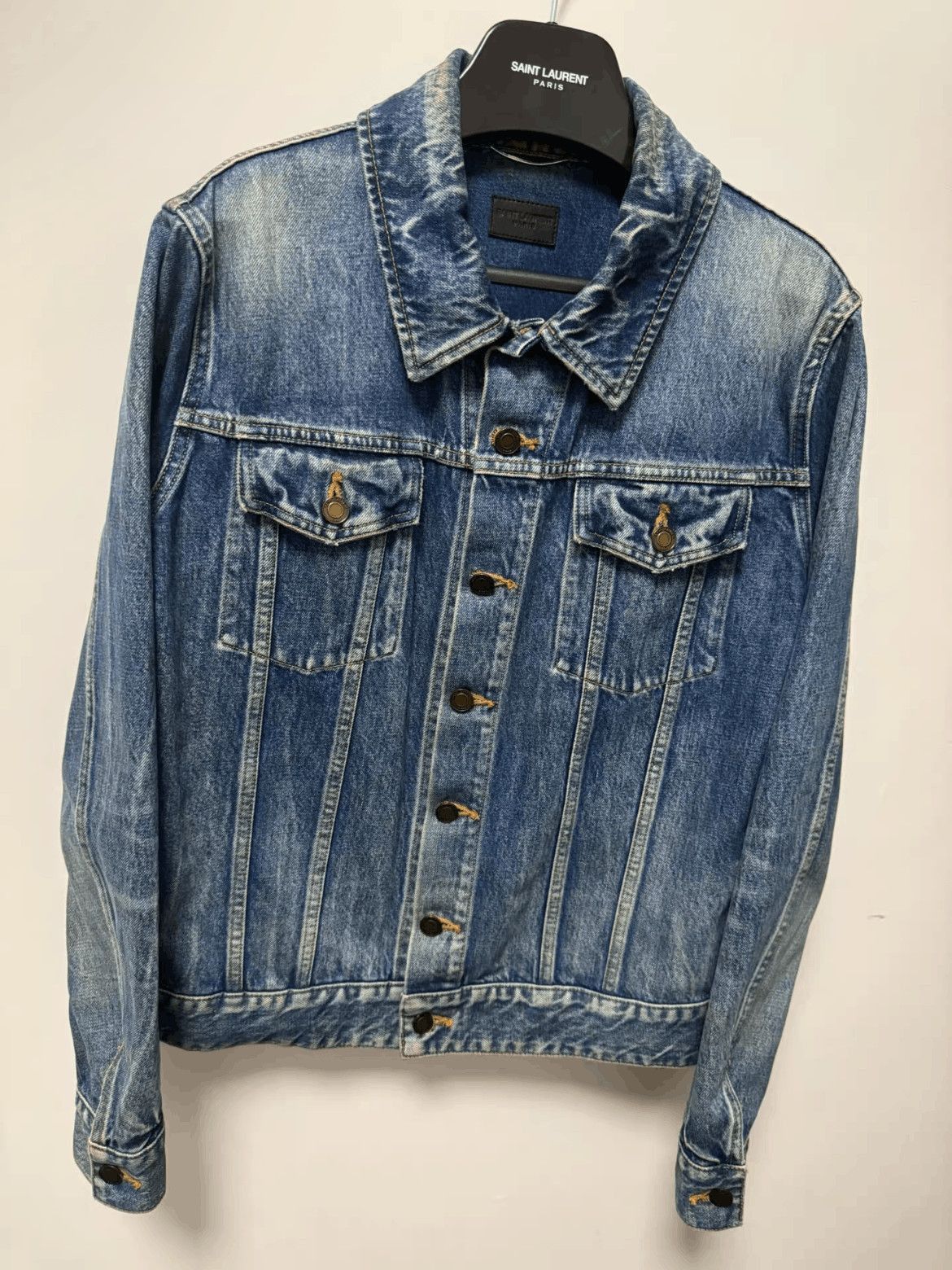 Saint Laurent Paris Saint Laurent Paris 17AW Flamingo Stitch Denim Jacket-2508 Size US M / EU 48-50 / 2 - 3 Thumbnail