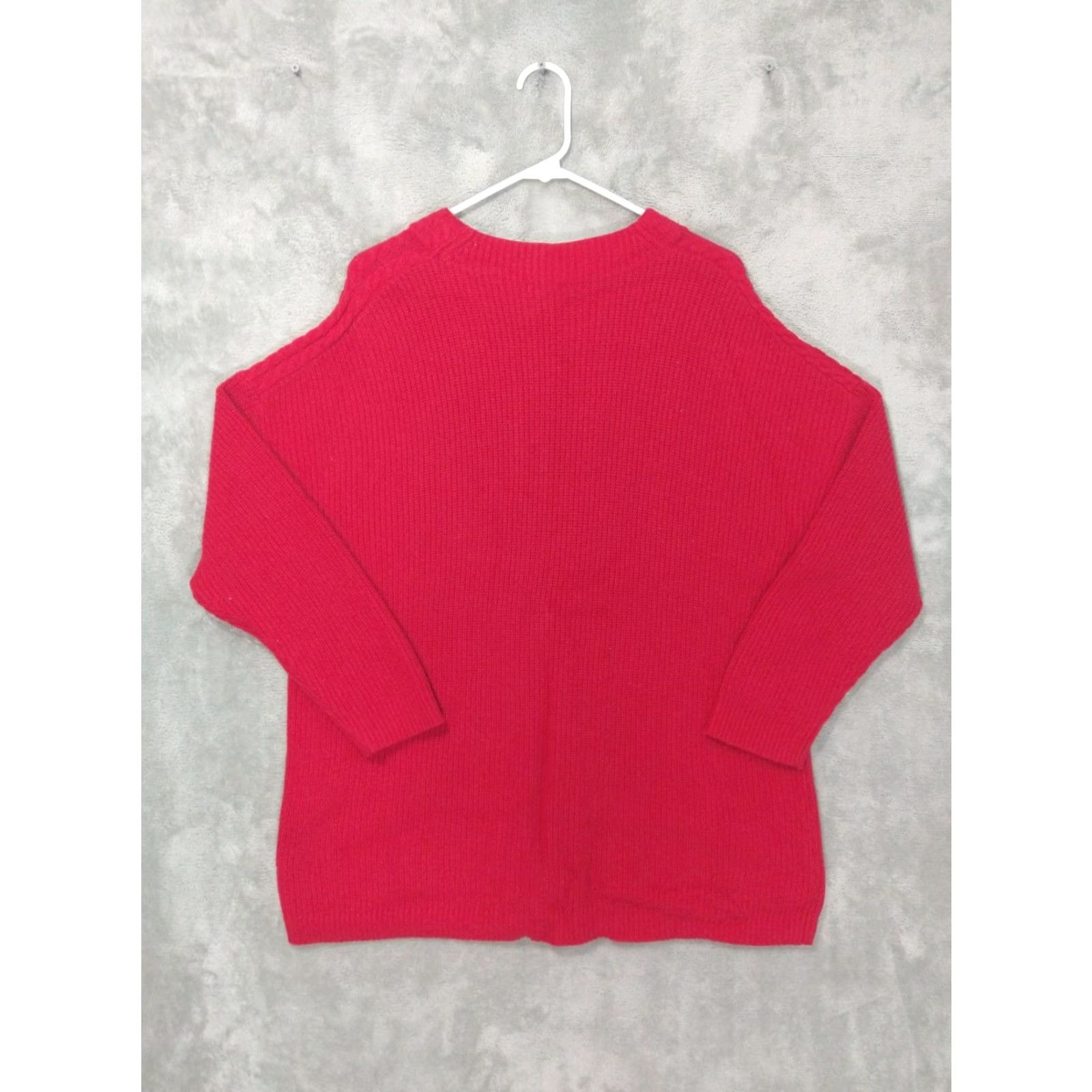 Talbots Talbots Sweater Womens 2X Red Pullover Crew-Neck Cable Knit Wool Blend Casual Dress Size XXL / US 16-18 / IT 52-54 - 2 Thumbnail