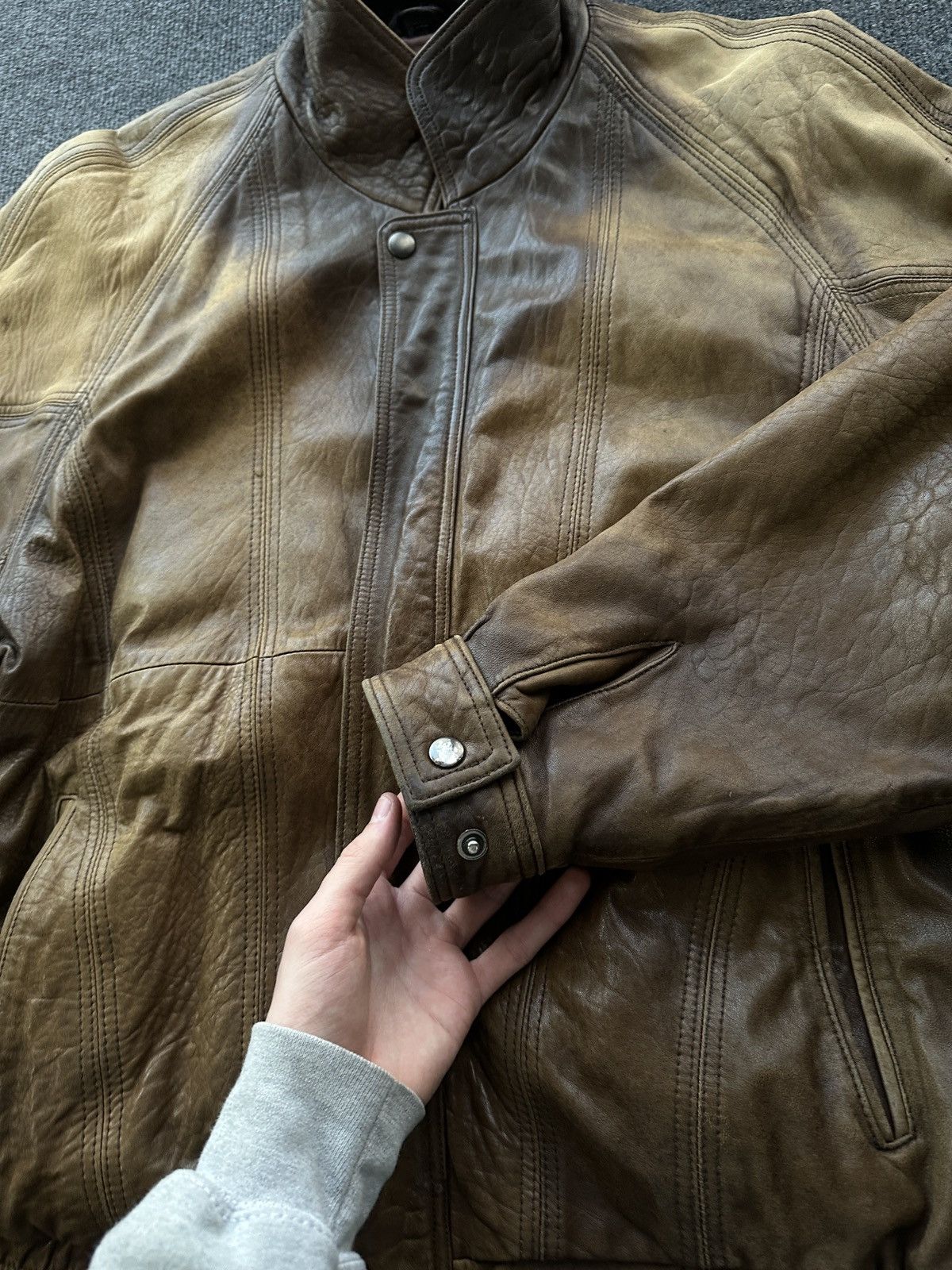 Other 🚨VNTG LEATHER JACKET AVANT GARDE ASYMMETRICAL BROWN MOTO Size US M / EU 48-50 / 2 - 9 Thumbnail