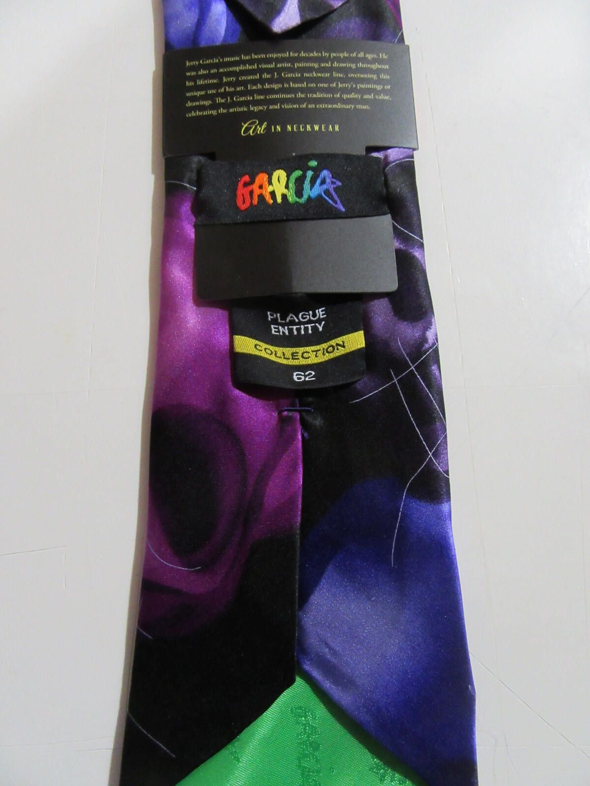 Designer Jerry Garcia 62 Plague Entity Skull Neck Tie Orange Size ONE SIZE - 7 Thumbnail