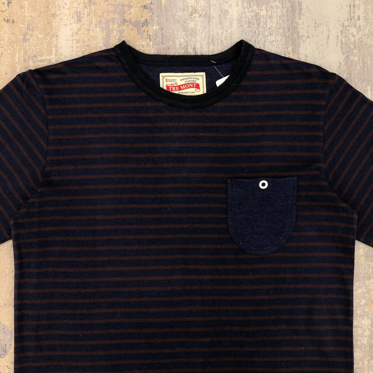 Japanese Brand T194 MITSUMINE MADE IN JAPAN X TRE MONT STRIPE TEE Size L / US 10 / IT 46 - 4 Thumbnail