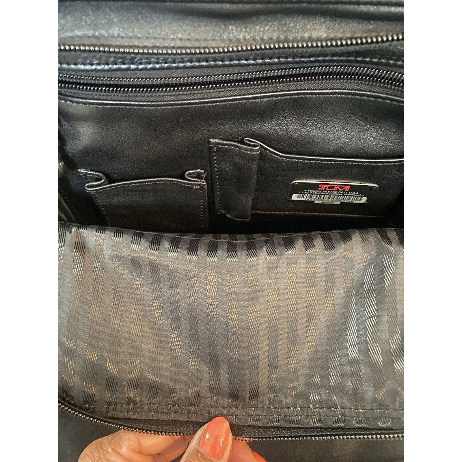 Tumi Tumi slim briefpack laptop blk leather 15 1/2 x 14 x 5, NWT Size ONE SIZE - 7 Thumbnail