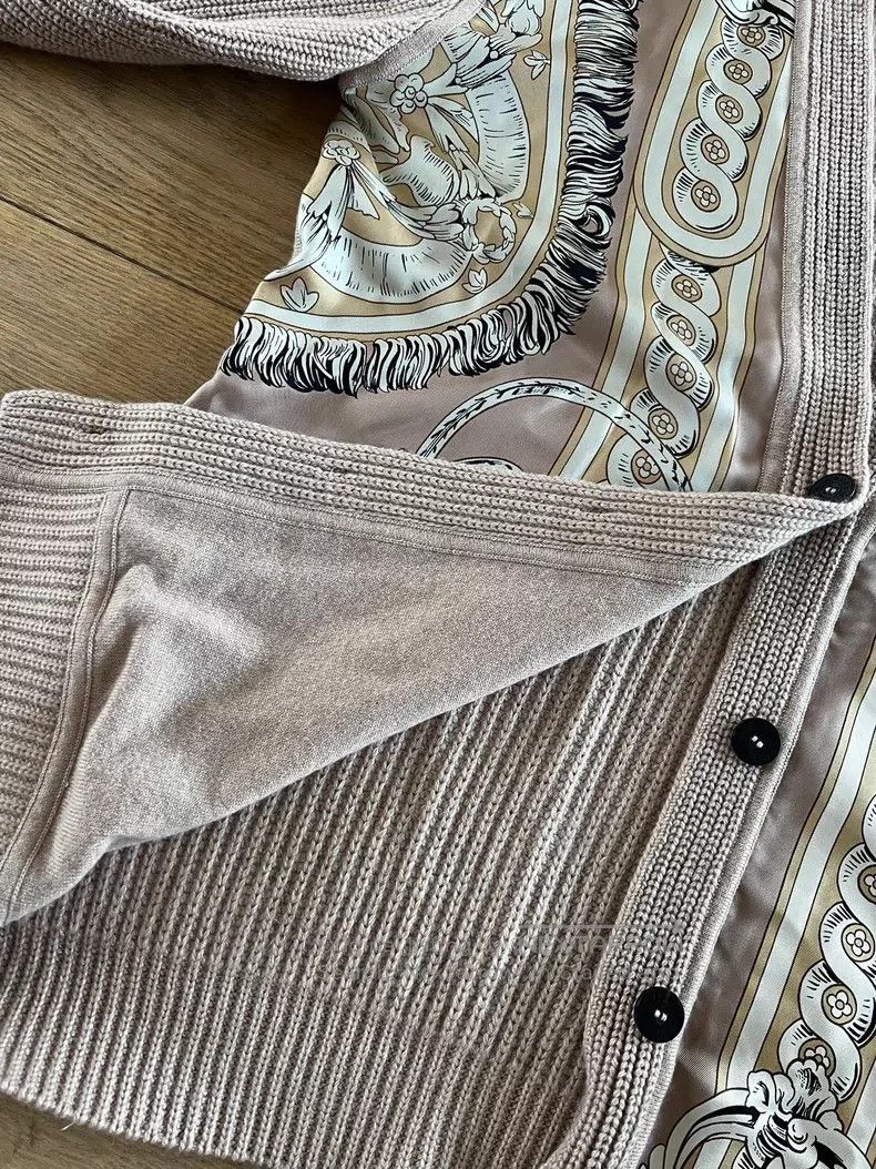 Hermes Hermes Milk tea color knit floral cardigan jacket Size XS / US 0-2 / IT 36-38 - 5 Thumbnail