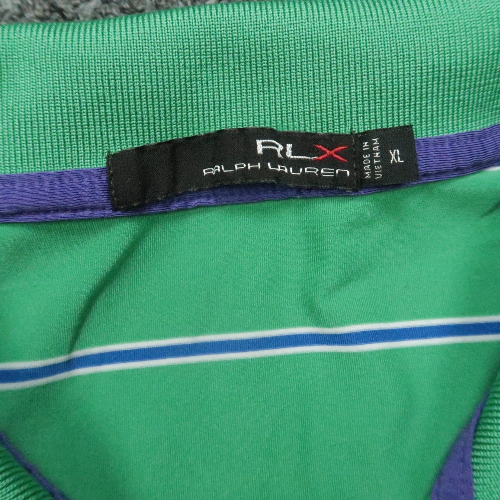RLX Ralph Lauren RLX Ralph Lauren Shirt Men XL Green Striped Polo Short Sleeve Collared Golf Performance XL Size US XL / EU 56 / 4 - 3 Thumbnail