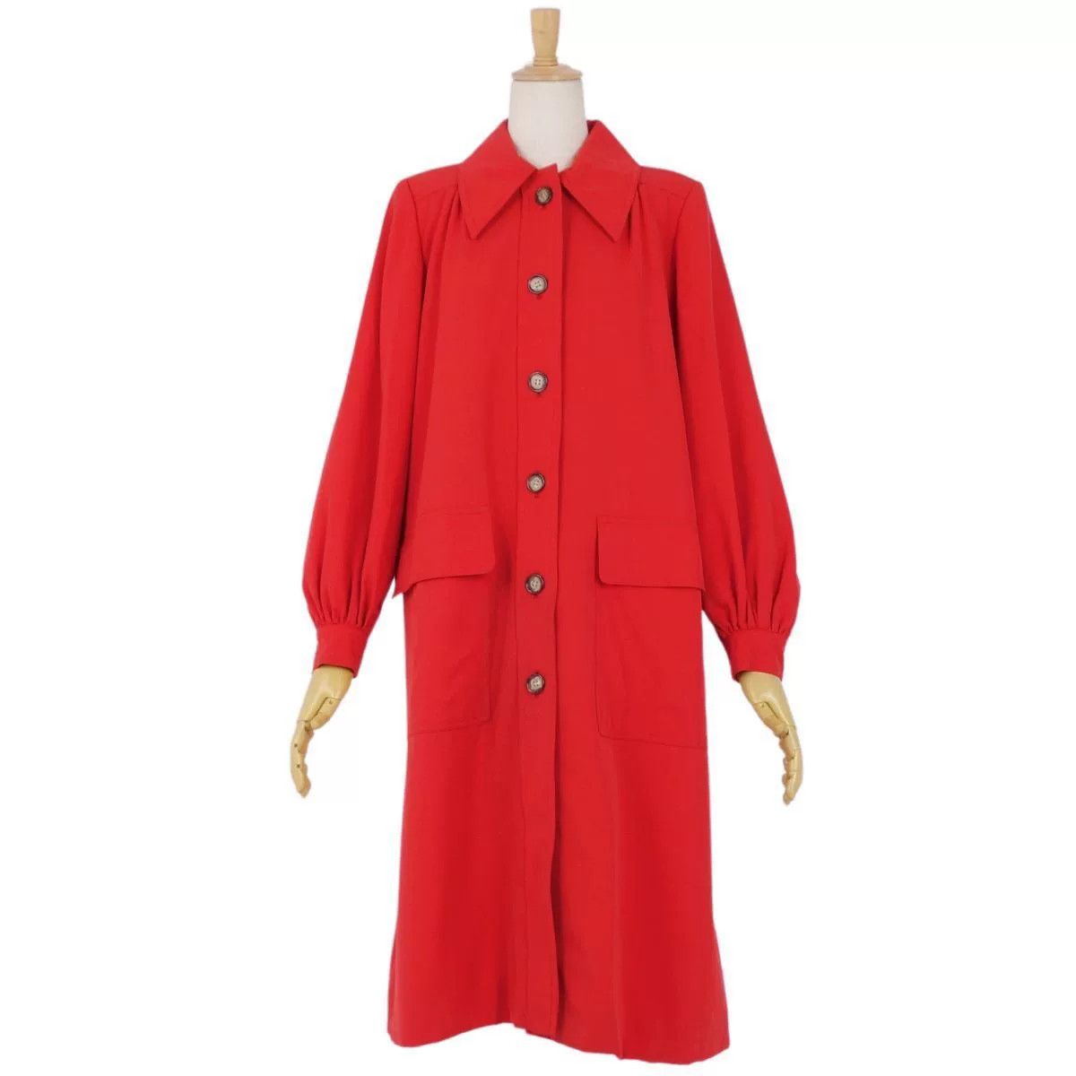 Saint Laurent Paris Yves Saint Laurent Red Long Coat Size S / US 4 / IT 40 - 1 Thumbnail