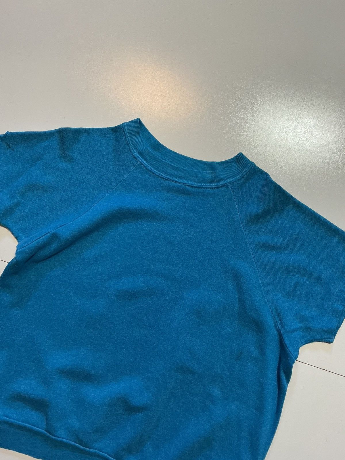 Vintage Vintage 70s 80s Short Sleeve Blue Blank Pullover Sweatshirt Size US S / EU 44-46 / 1 - 3 Thumbnail