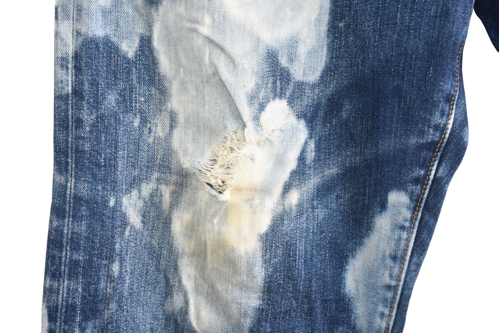 If Six Was Nine × Japanese Brand Wide Leg 🔥 Japanese Bleach Jeans W36 Size US 36 / EU 52 - 3 Thumbnail