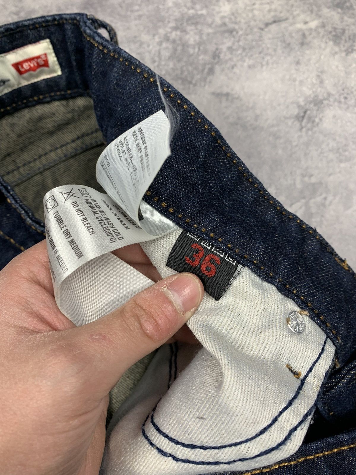 Levi's Men's Levis Distressed 36x32 Jeans Straight Leg Navy Blue Size US 36 / EU 52 - 6 Thumbnail