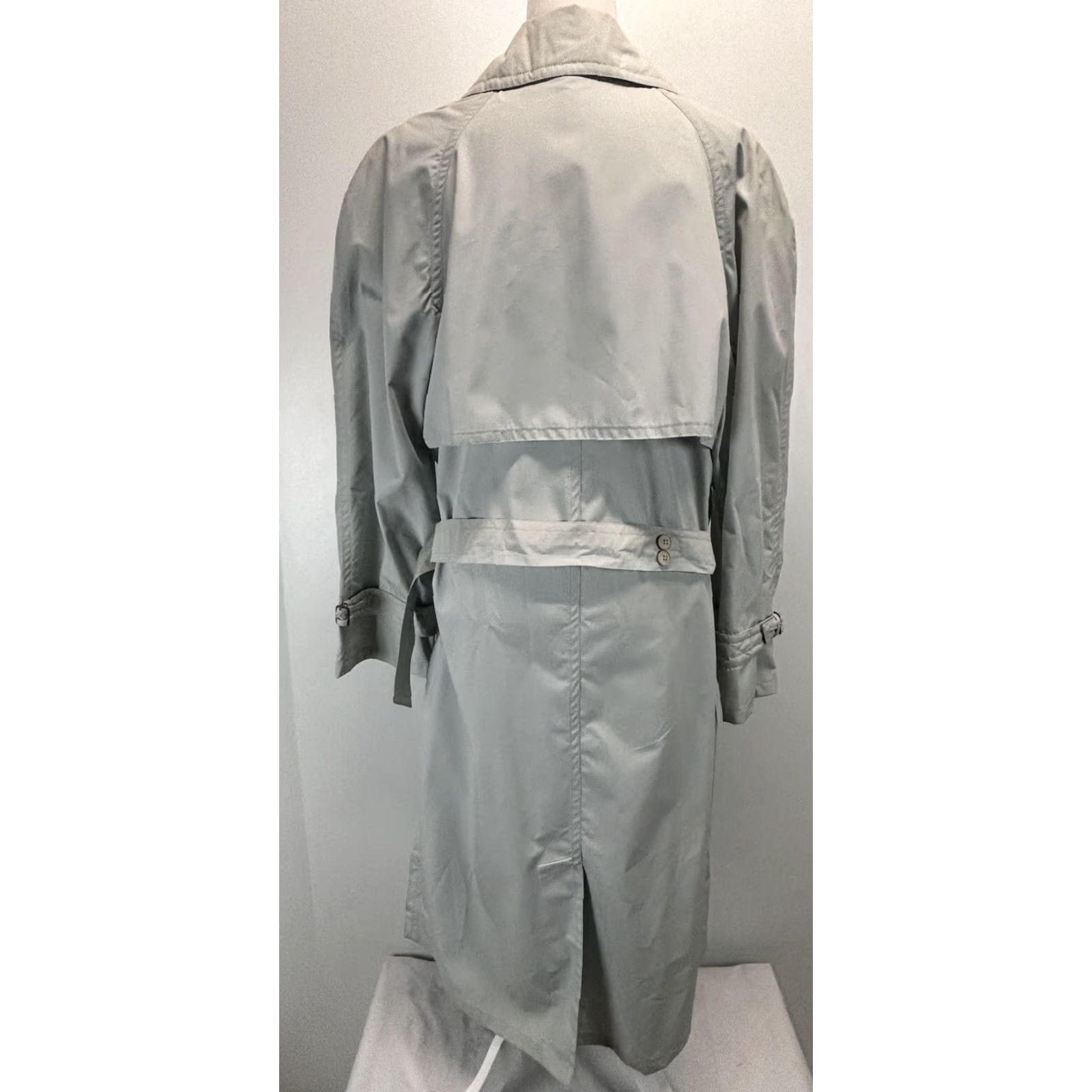 Emilio Pucci VINTAGE Emilio Pucci Women’s Trench Coat Jacket Long Sleeve Belted Regular Size Large Seafoam Green Gray Italy Size L / US 10 / IT 46 - 3 Thumbnail