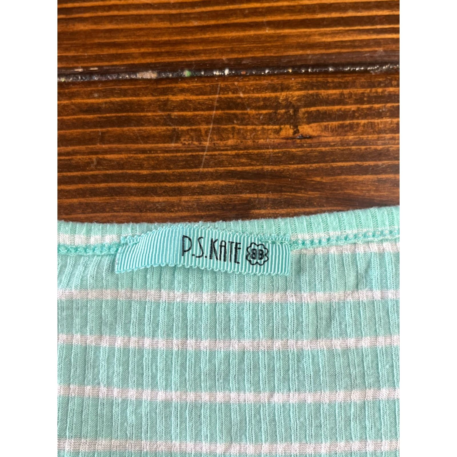 Vintage P.S. KATE Tank Top Women L Green White Striped Sleeveless Shirts Casual Vintage No Size L / US 10 / IT 46 - 3 Thumbnail