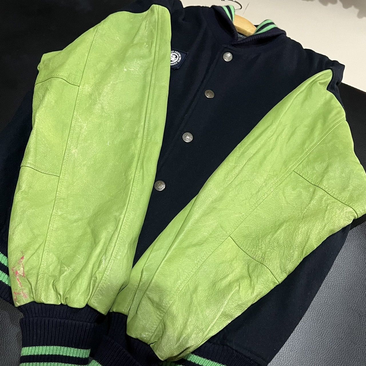 Japanese Brand ‼️RARE‼️ Vintage SUNTORY BOSS COFFEE Leather Varsity Jacket Size US L / EU 52-54 / 3 - 8 Thumbnail