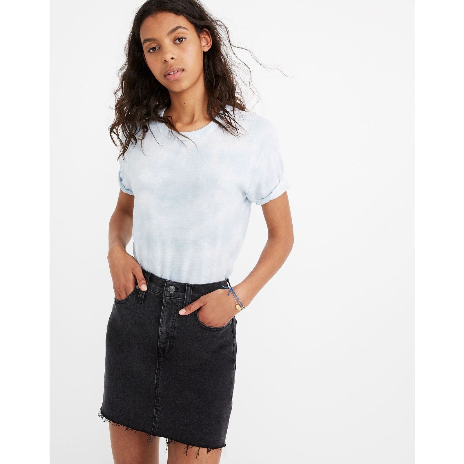 Madewell Madewell Stretch Denim Straight Ashcroft Wash Mini Skirt Size 26" / US 2 / IT 38 - 7 Thumbnail