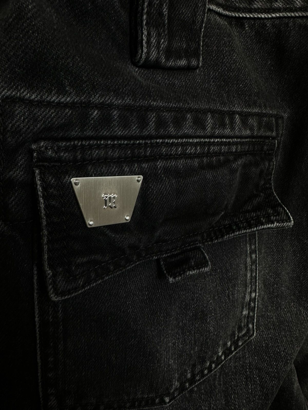 Misbhv MSBHV Black Cargo Denim Pants Size US 29 - 6 Thumbnail