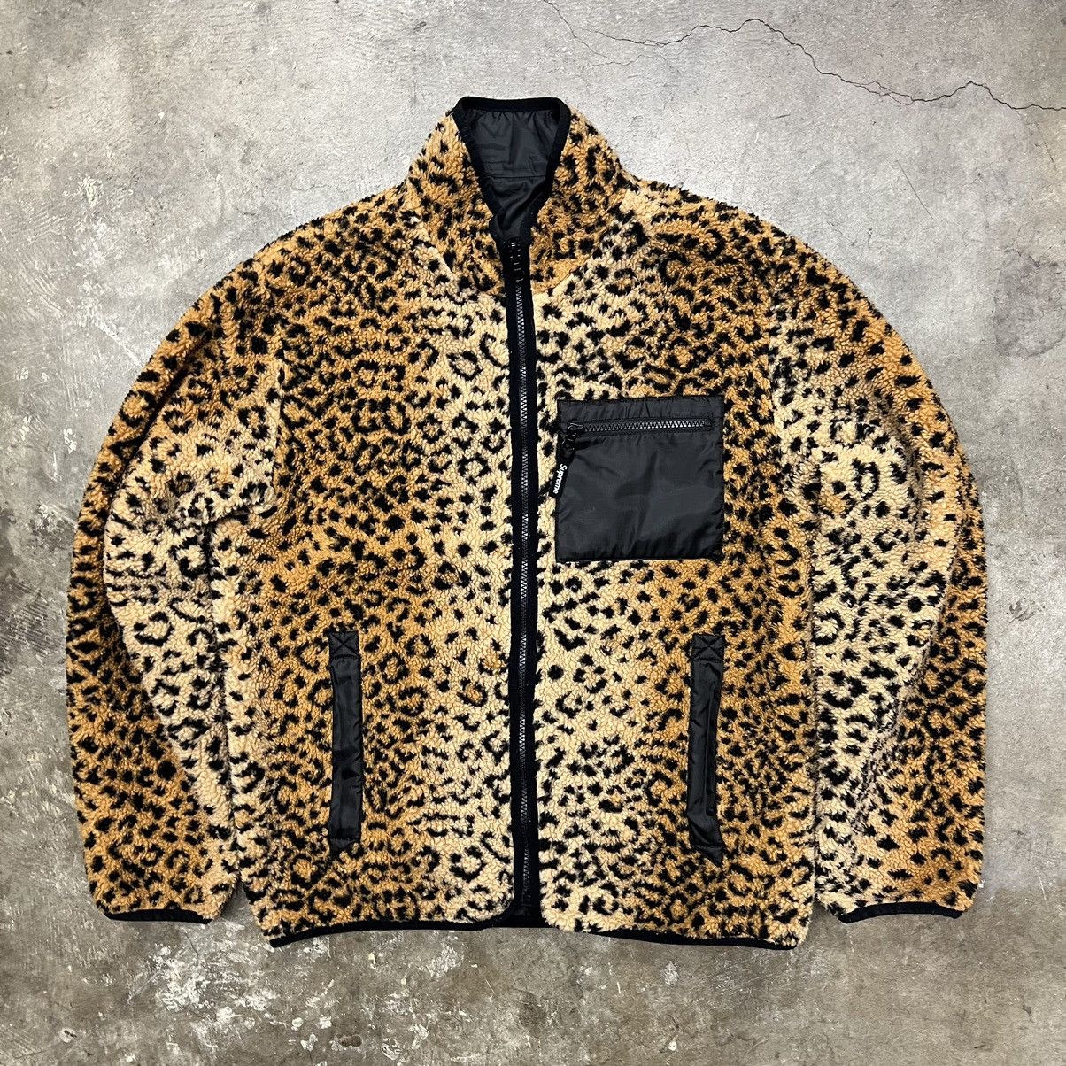 Supreme leopard sale fleece