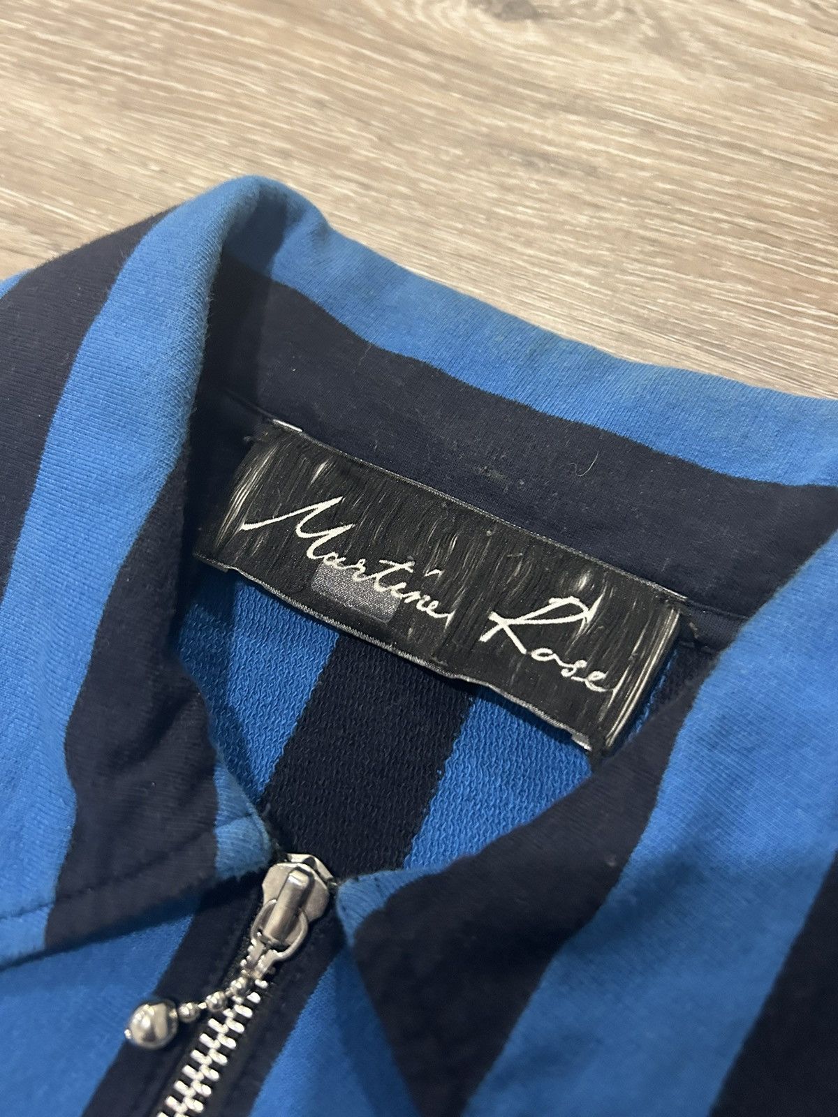 Martine Rose Martine Rose SS19 Blue & Black Half Zip L/S Stripe Polo Size US S / EU 44-46 / 1 - 3 Thumbnail