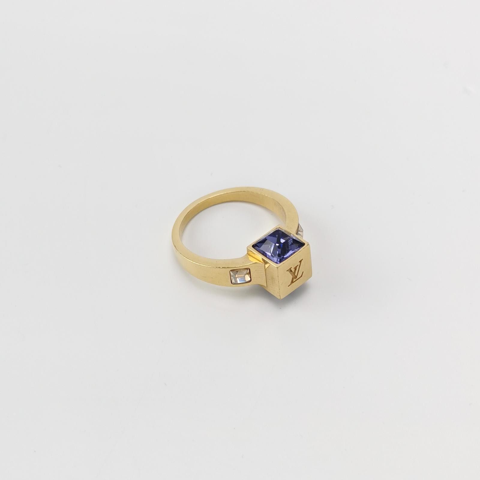 Louis Vuitton Louis Vuitton (LV) Crystal 3D LV Logo Ring Size 14 -z2505 Size ONE SIZE - 5 Thumbnail