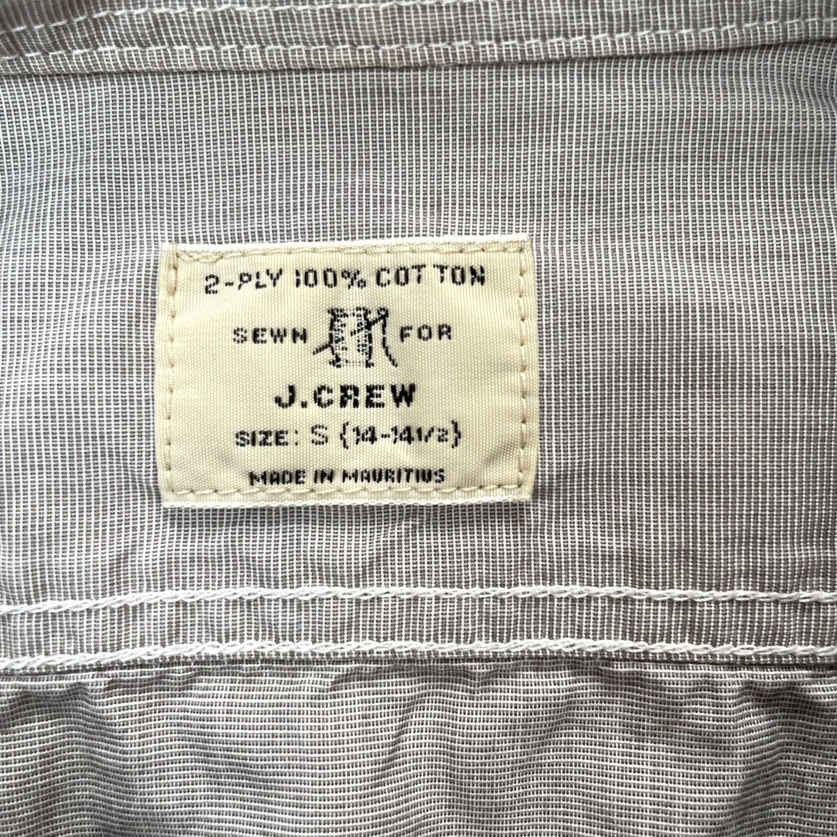 J.Crew J Crew Gray Dress Shirt Mens Small Button Up Business Office Wear 2 Ply Cotton Size 36R - 6 Thumbnail