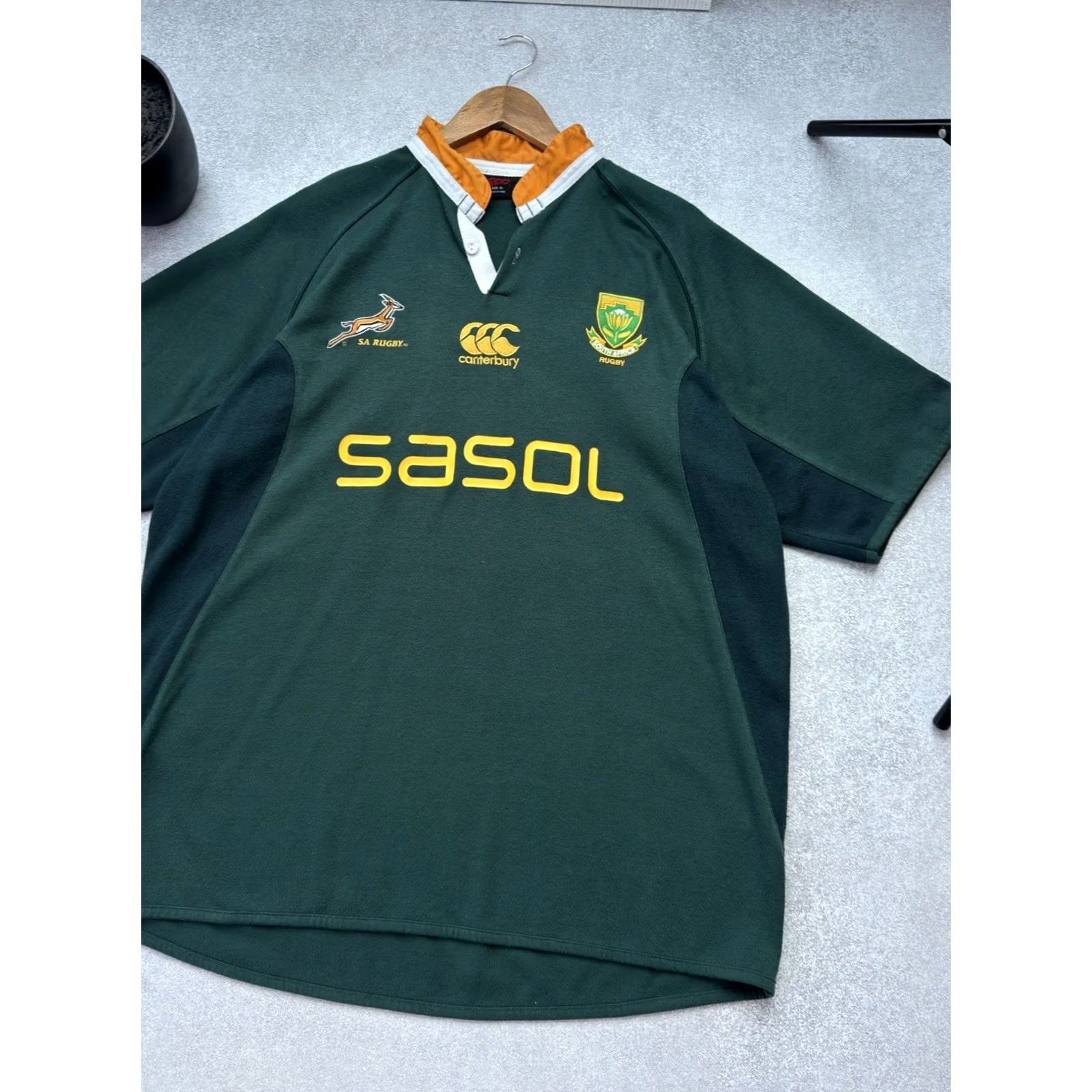 Vintage VINTAGE Canterbury South Africa Rugby Jersey Shirt XL Green Men XL Rugby USA 90s Cunterbury Jersey Polo Shirt Size US XL / EU 56 / 4 - 3 Thumbnail