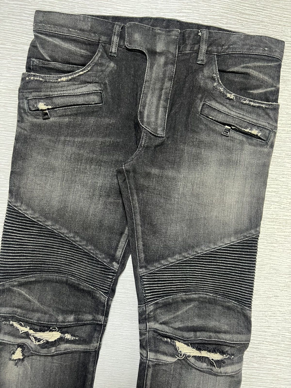 Balmain Balmain - Distressed Biker Jeans Size US 31 - 3 Thumbnail