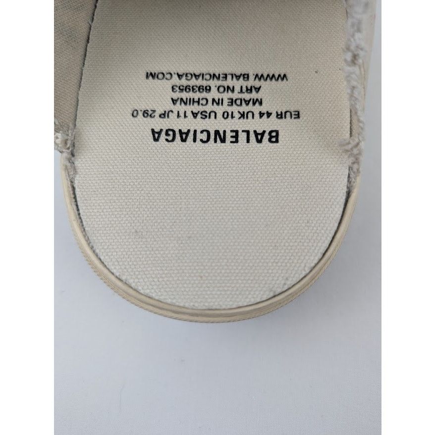 Balenciaga o1rshd1 Dest Canvas Paris Mule in White/Red/Black Size US 11 / EU 44 - 8 Thumbnail
