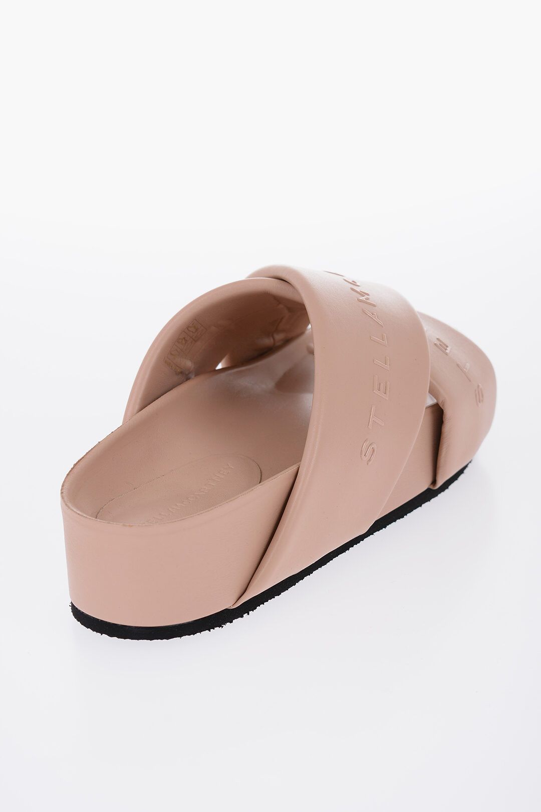 Stella McCartney og1mm0824 Leather Logoed Criss-Cross Slides in Pink Size US 6 / IT 36 - 3 Thumbnail