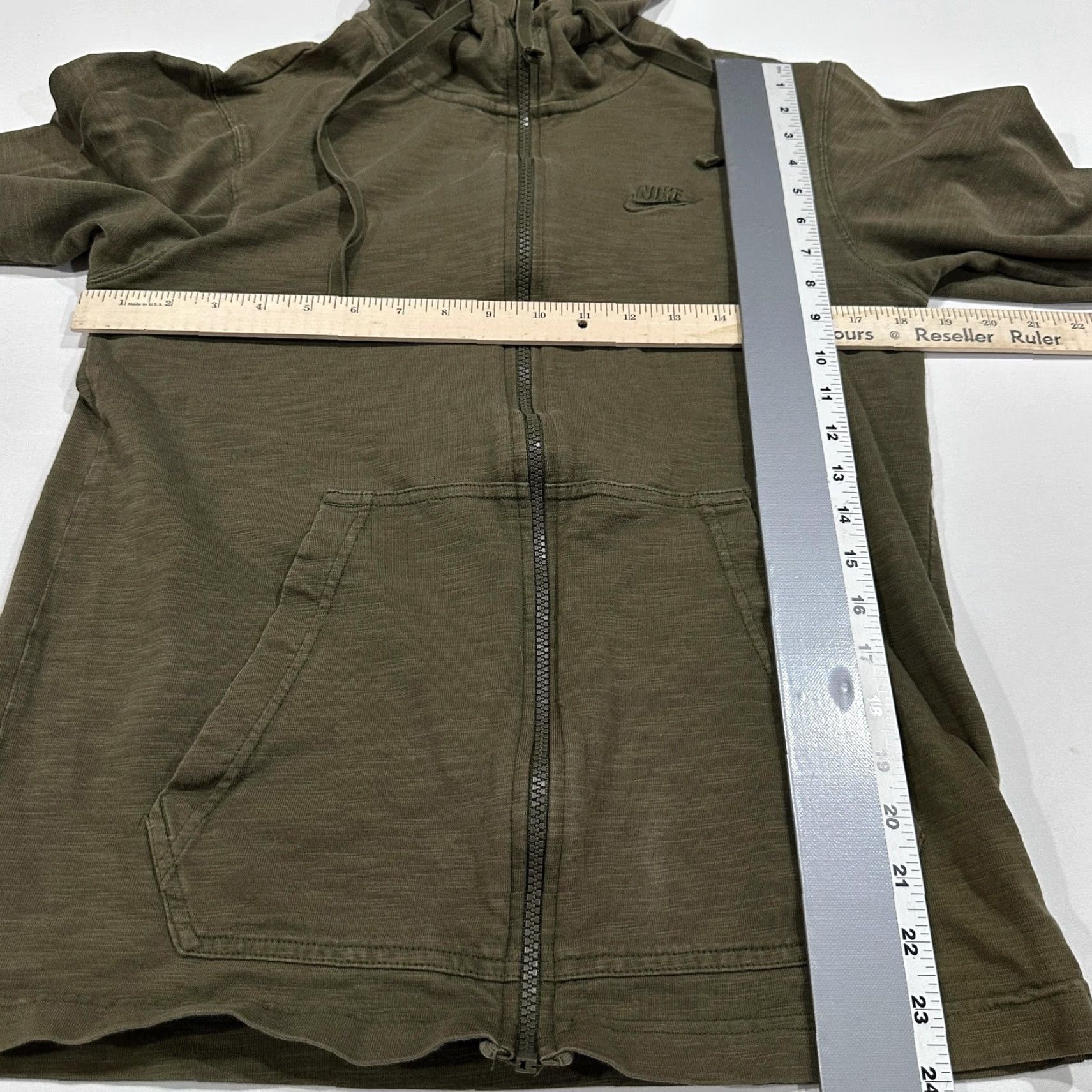 Nike Nike Hoodie Women S Green Full Zip Hooded Pockets Drawstring 100% Cotton Size S / US 4 / IT 40 - 4 Thumbnail