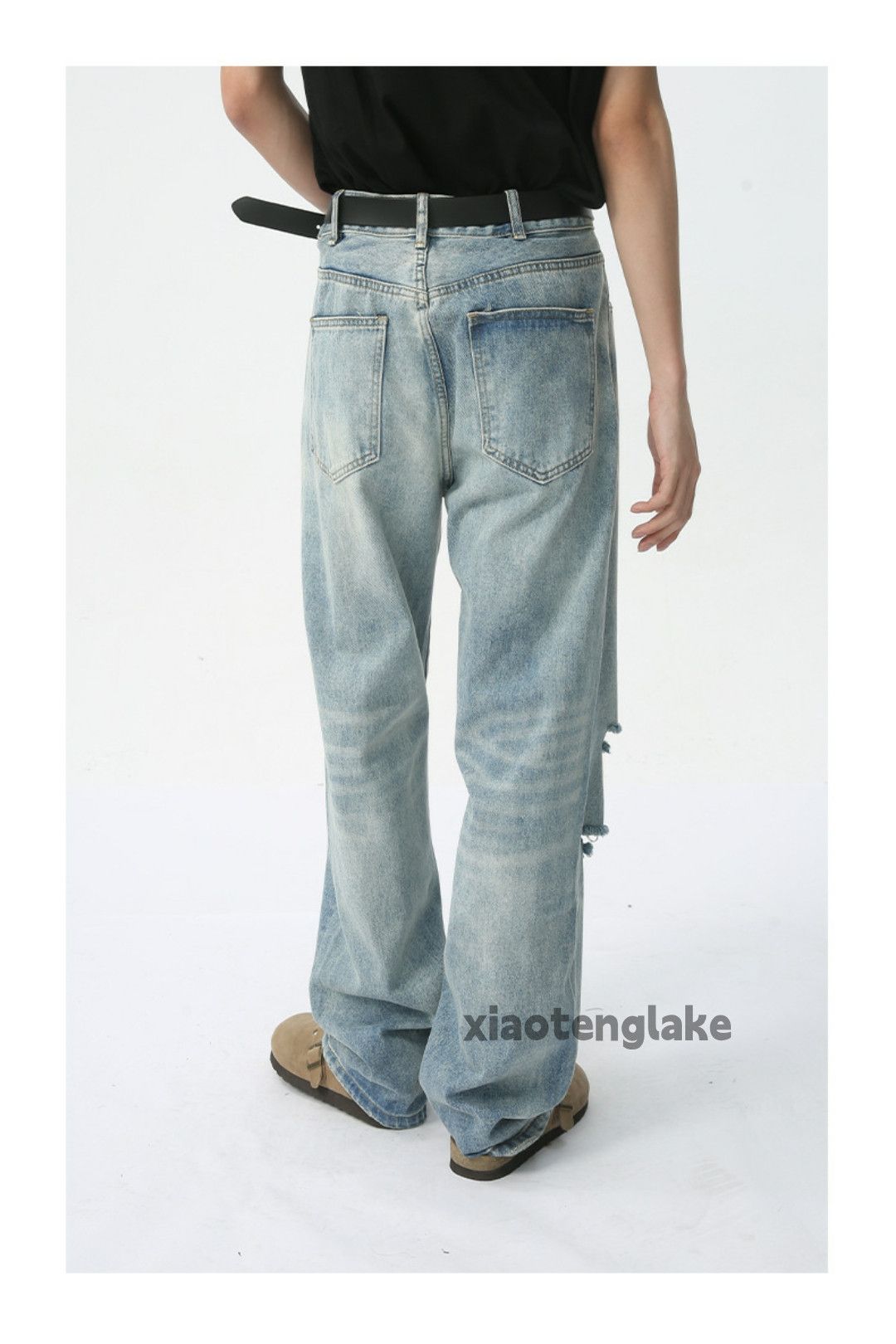 Jean × Vintage washed faded skate hiphop damaged ripped jeans Size US 33 - 5 Thumbnail