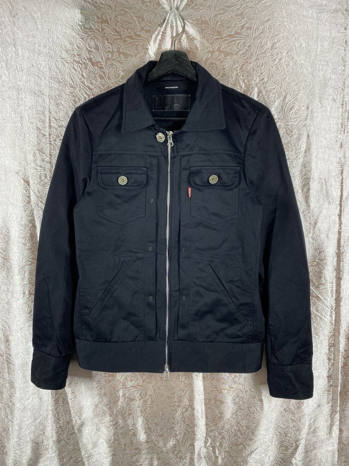 JACKROSE Jackrose Black Trucker Jacket Zip Streetwear Workwear Style Size US S / EU 44-46 / 1 - 3 Thumbnail