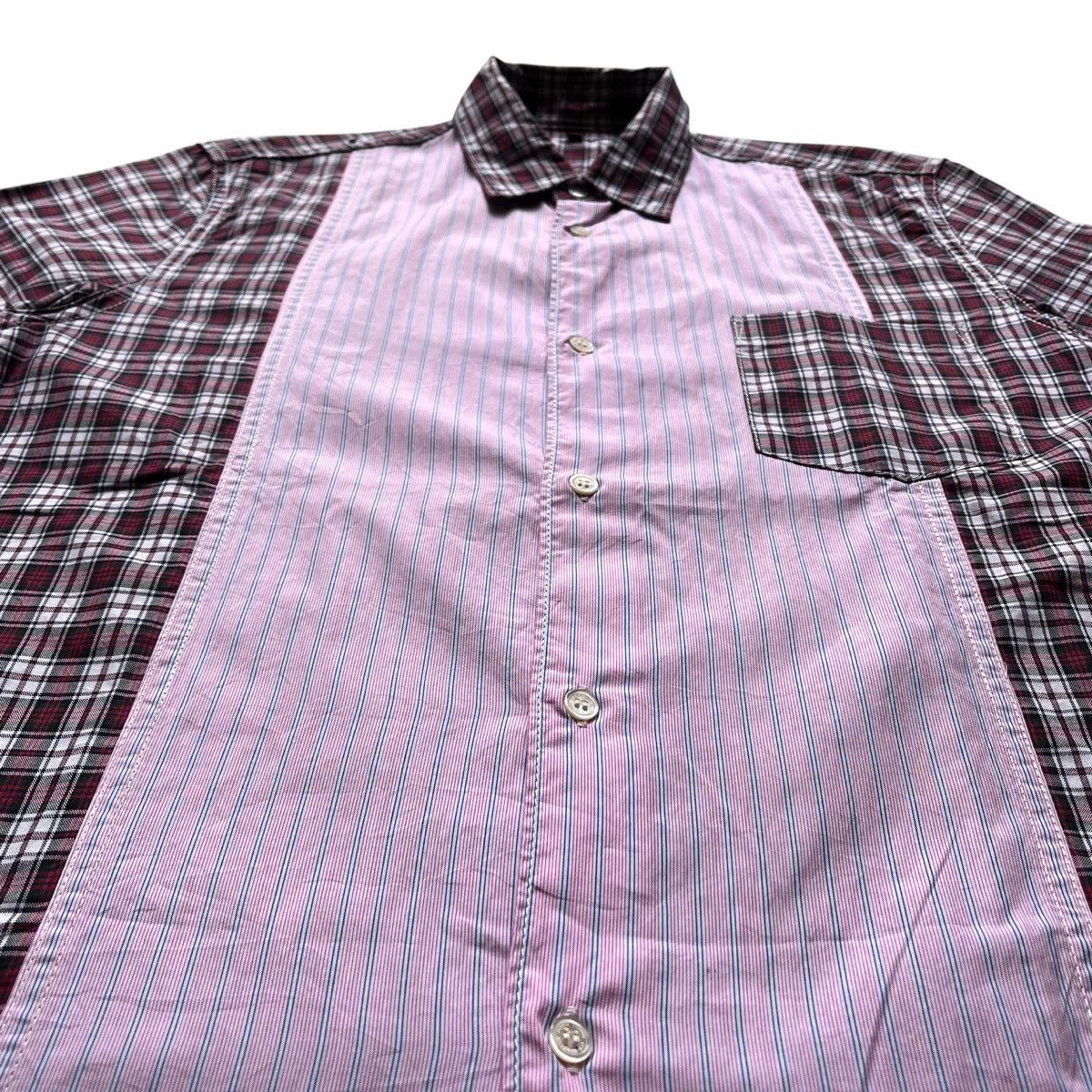 Comme des Garcons × Comme des Garcons Homme × Comme des Garcons Homme Deux SS18 Comme des Garcons Homme Reworked Plaid Hybird Shirt Size US S / EU 44-46 / 1 - 2 Thumbnail