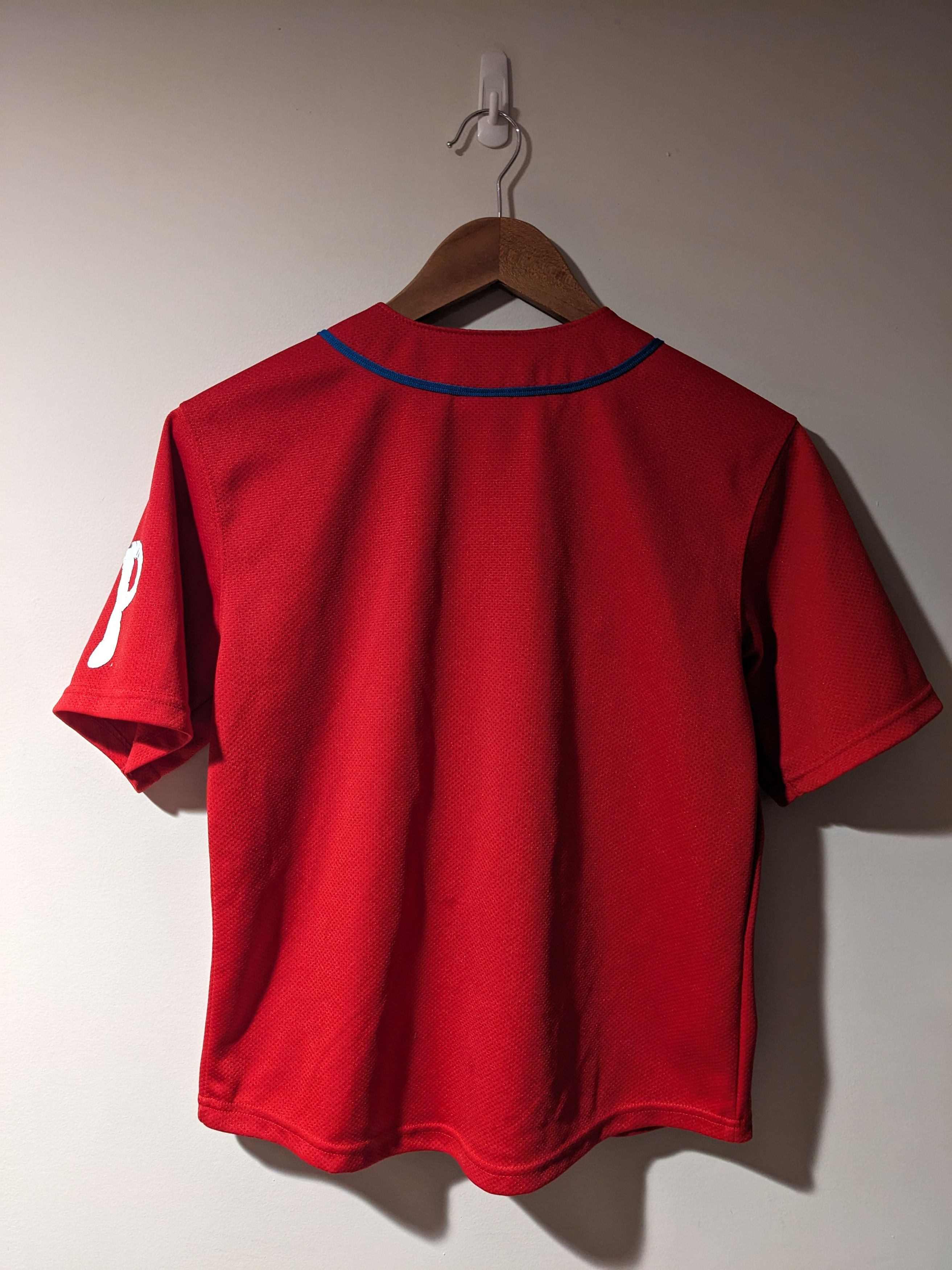 MLB Vintage 90s Phillies Spell Out MLB Kids Large Red Jersey Size US L / EU 52-54 / 3 - 8 Thumbnail