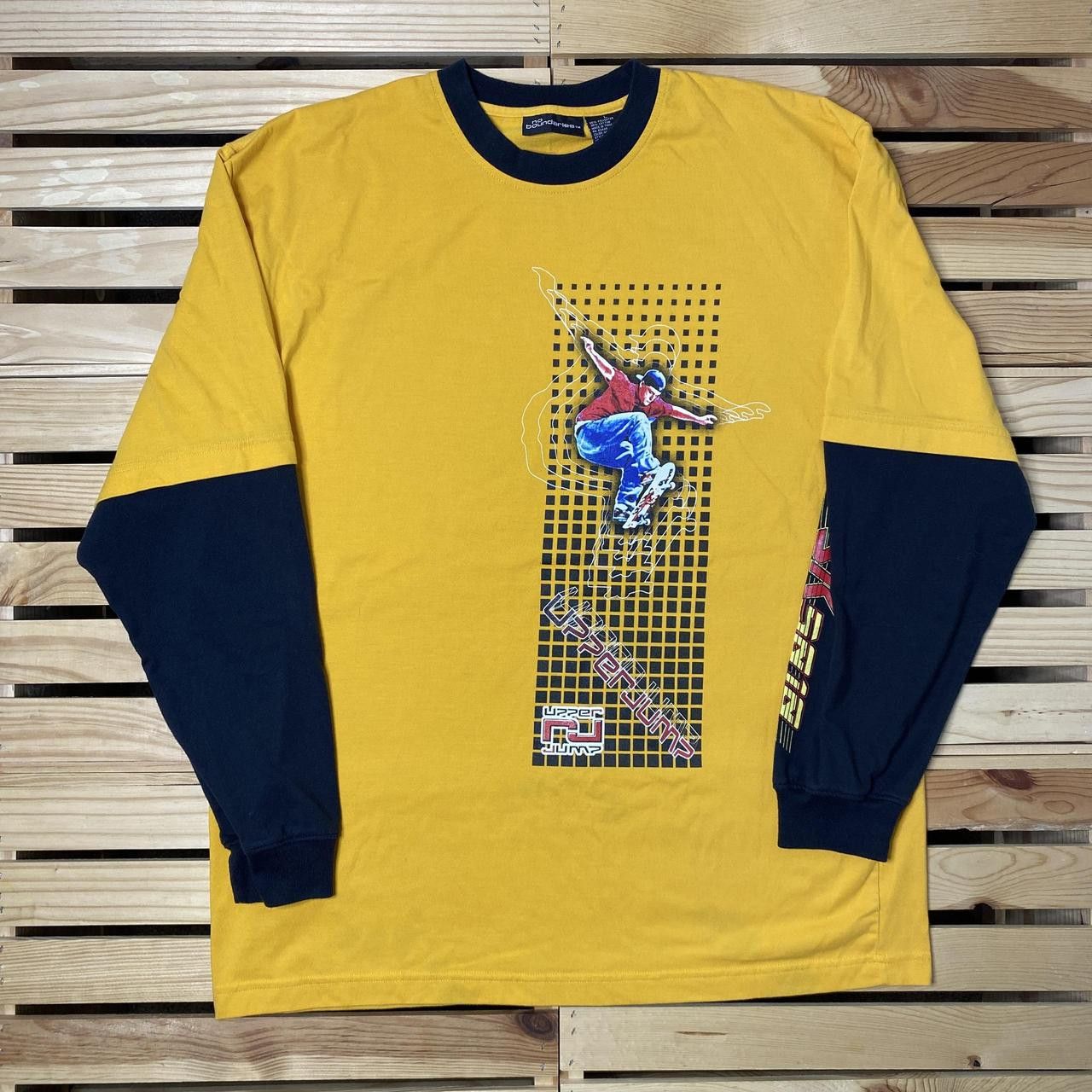 Other Vintage No Boundaries Yellow Skate Tee Size Large Size US L / EU 52-54 / 3 - 1 Thumbnail