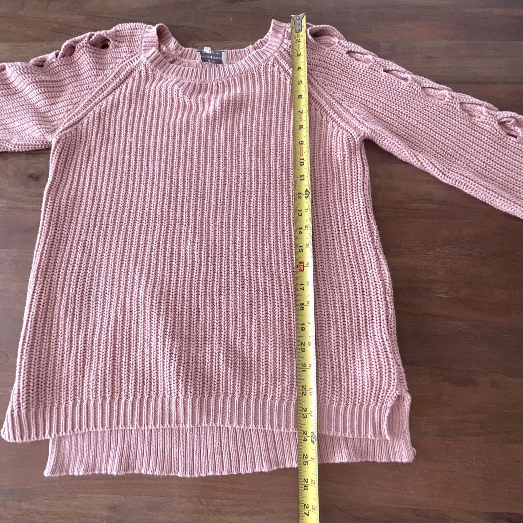 Lucky Brand LUCKY BRAND Women's Pink Cable-Knit Sweater Top Size S Sleeves Patterned Knit Pullover Bohemian Winter Fall Spring Workwear Casual Womens Size S / US 4 / IT 40 - 8 Thumbnail