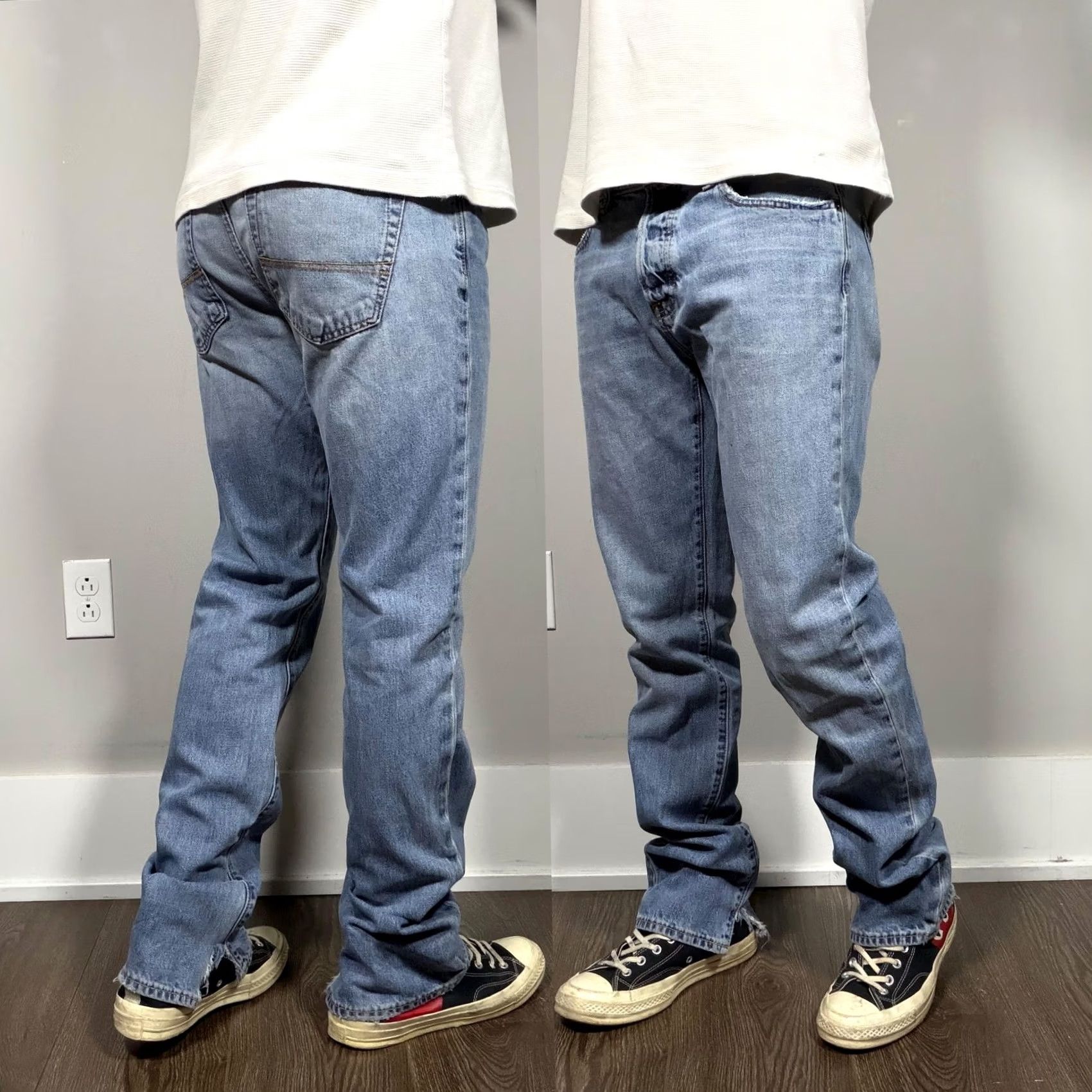 Abercrombie & Fitch Abercrombie & Fitch Jeans Straight 32x34 Y2K Blue Light Wash Distressed Fits Size US 32 / EU 48 - 2 Thumbnail