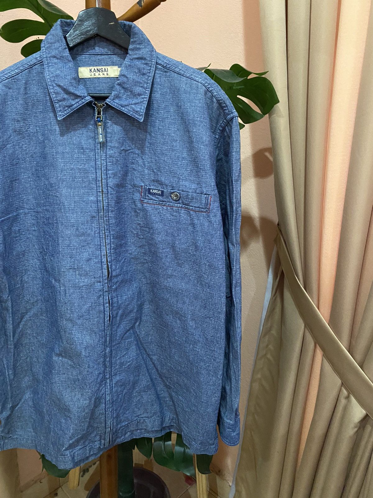 Kansai Yamamoto Vintage Kansai Jeans Denim Workwear Jacket Chambray Zip-Up Size US XL / EU 56 / 4 - 8 Thumbnail