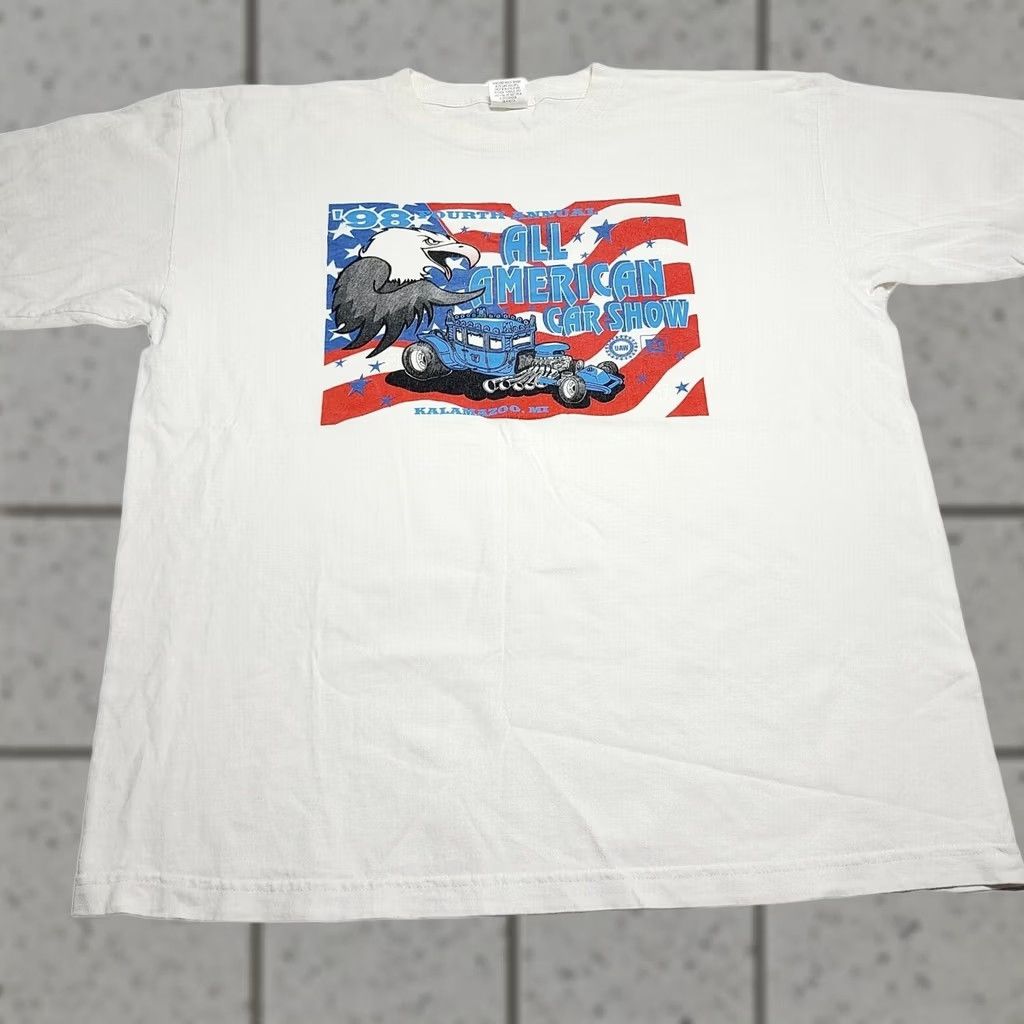 Vintage VINTAGE Hot Rod T-shirt XL 1998 Michigan UAW GM All American Classic Car Show 90s Mens Size US XL / EU 56 / 4 - 1 Thumbnail
