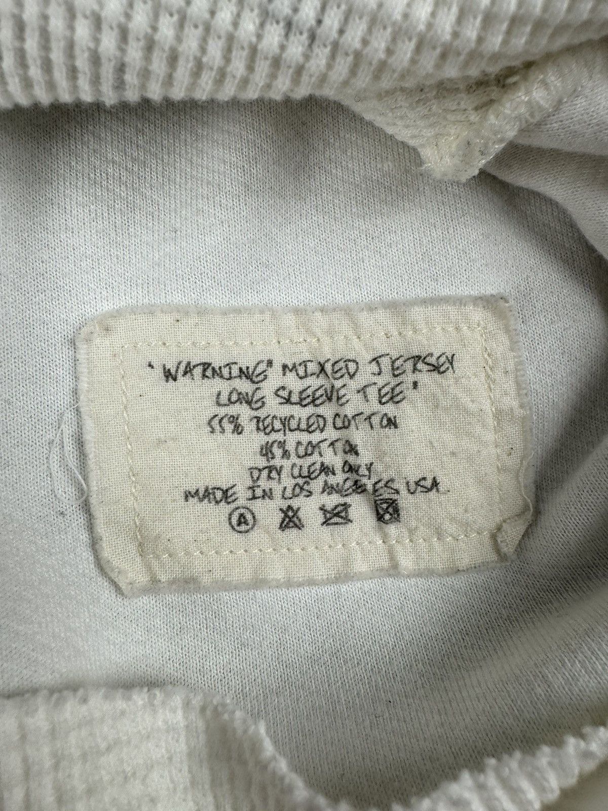 Greg Lauren “Warning” Mixed Jersey Tee Size US L / EU 52-54 / 3 - 5 Thumbnail