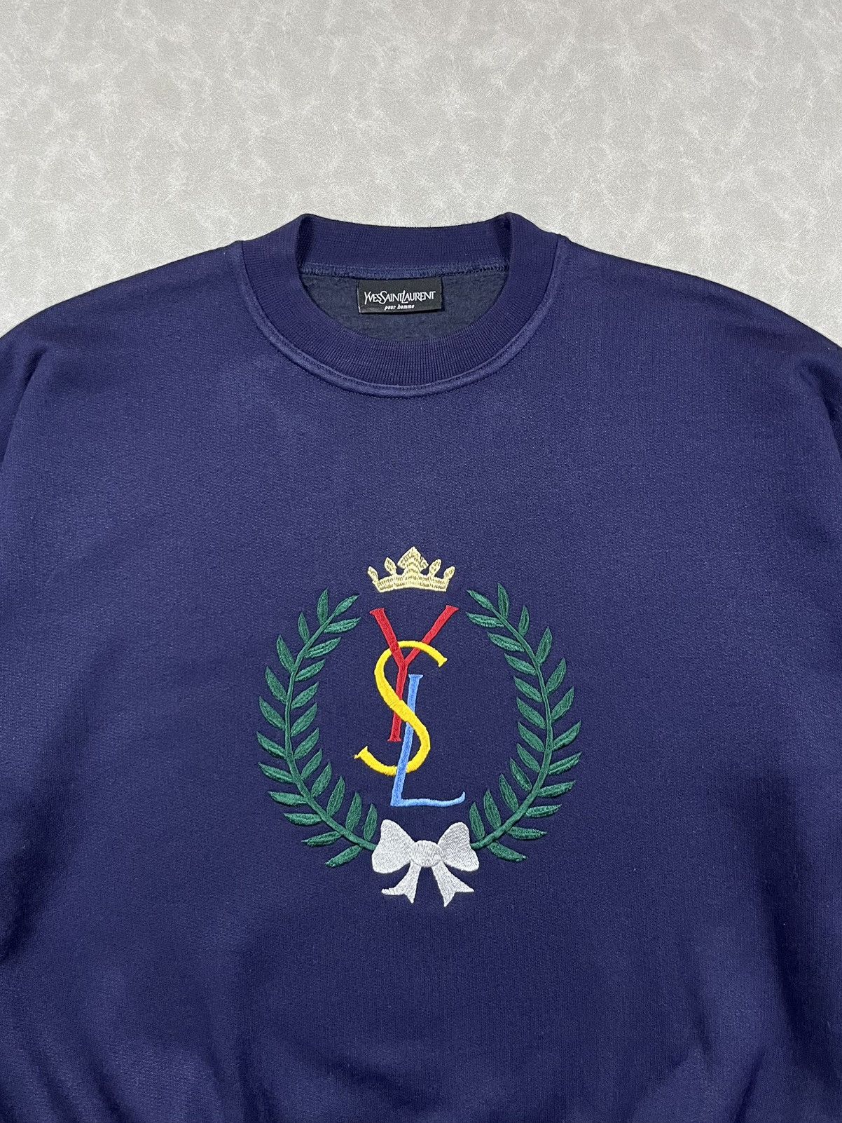 Yves Saint Laurent 90s YSL embroidery sweatshirt Size US M / EU 48-50 / 2 - 5 Thumbnail