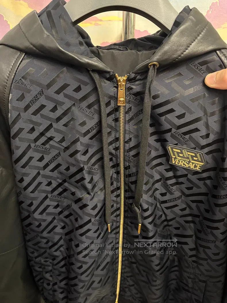Versace Versace Maze series patchwork hooded leather jacket Size US L / EU 52-54 / 3 - 4 Thumbnail