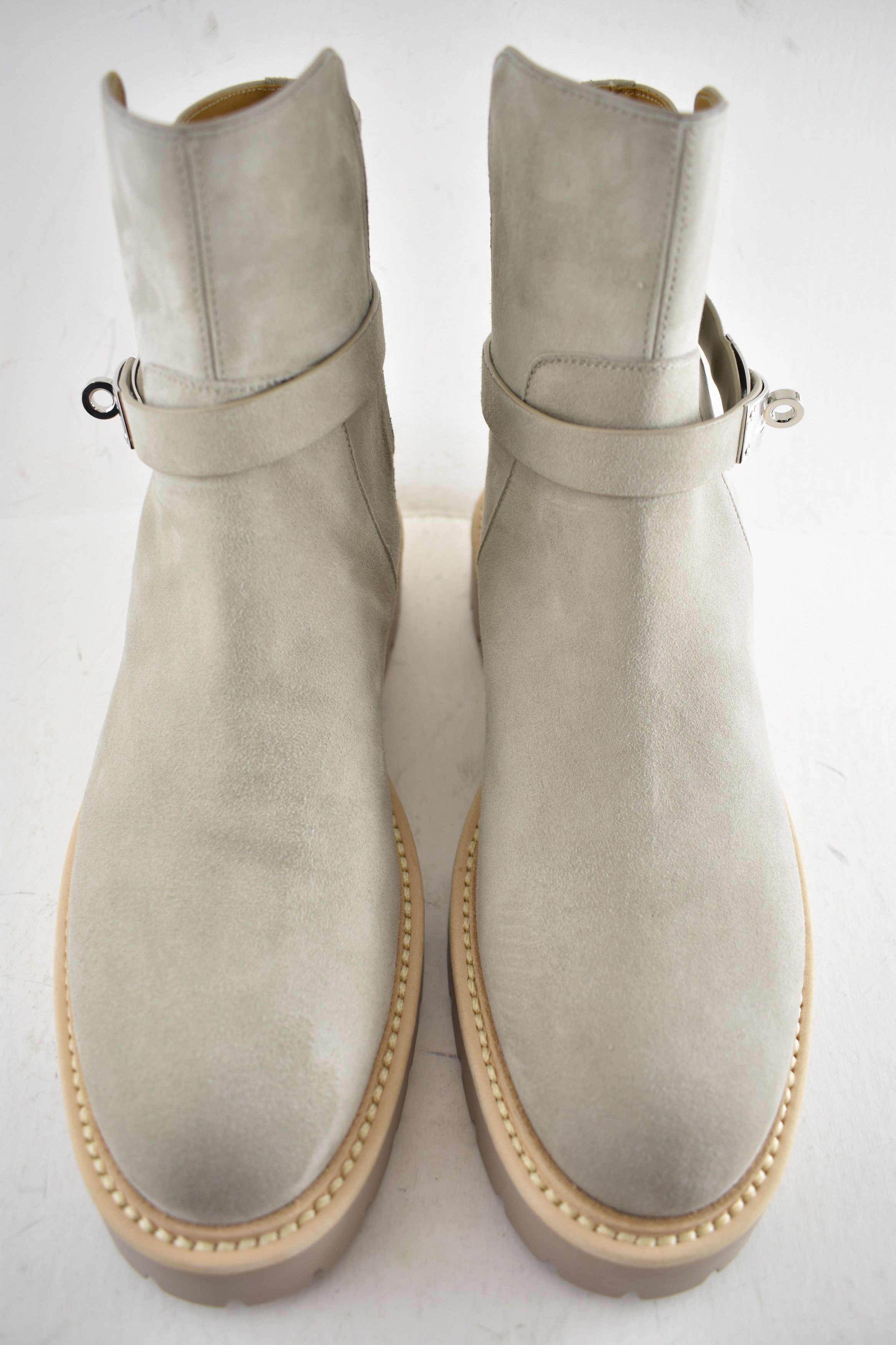 Hermes Hermes Jeff Ankle Boot Galet Suede Kelly Lock Buckle 40 Size US 10 / IT 40 - 9 Thumbnail