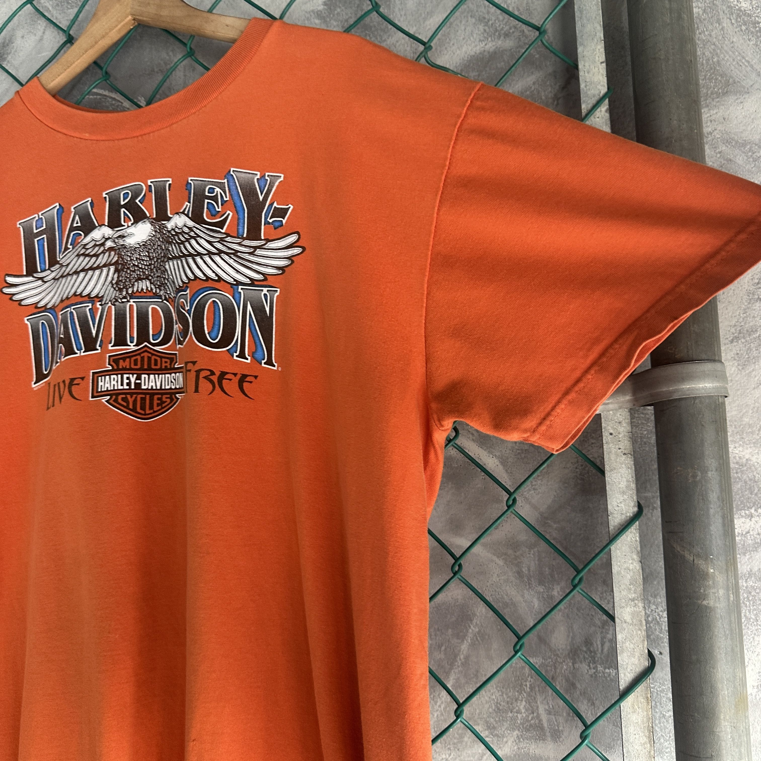 Harley Davidson Vintage Harley Davidson T Shirt Orange American Eagle Kuwait Size US XL / EU 56 / 4 - 5 Thumbnail