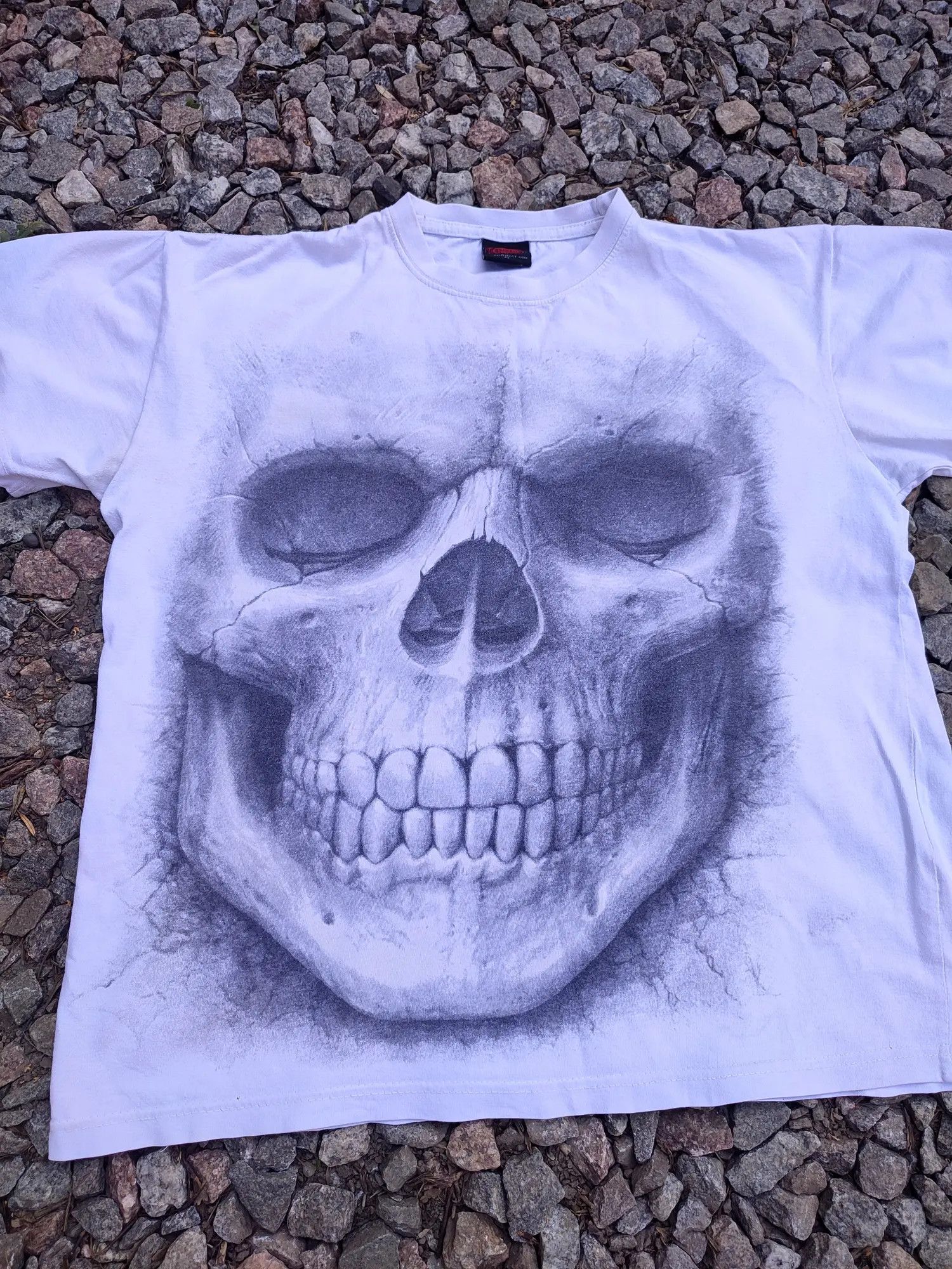 Affliction 💀Vintage Skull tattoo spiral metal t-shirt Size US M / EU 48-50 / 2 - 2 Thumbnail