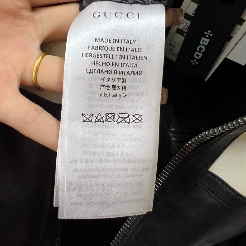 Gucci Gucci Plaid stitching gold thread embroidery double G leath Size US L / EU 52-54 / 3 - 4 Thumbnail