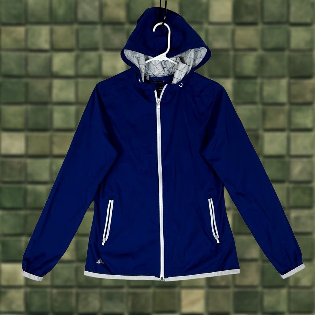 Adidas Adidas Climastorm Full Zip Hooded Rain Jacket Womens M Blue Mid Length Top Size M / US 6-8 / IT 42-44 - 1 Thumbnail