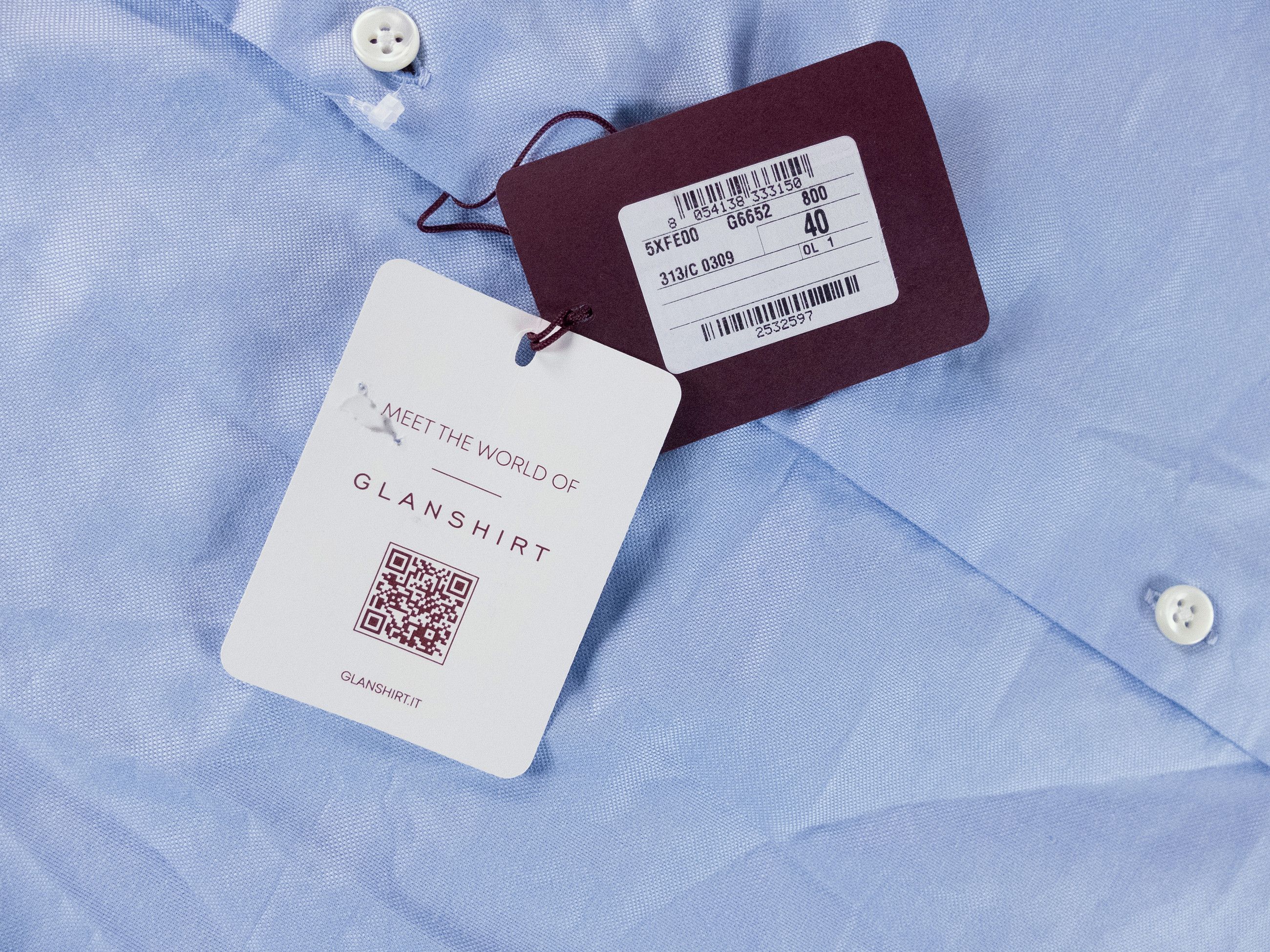 Slowear SLOWEAR Glanshirt blue cotton spread collar shirt Size 40 Size US M / EU 48-50 / 2 - 3 Thumbnail