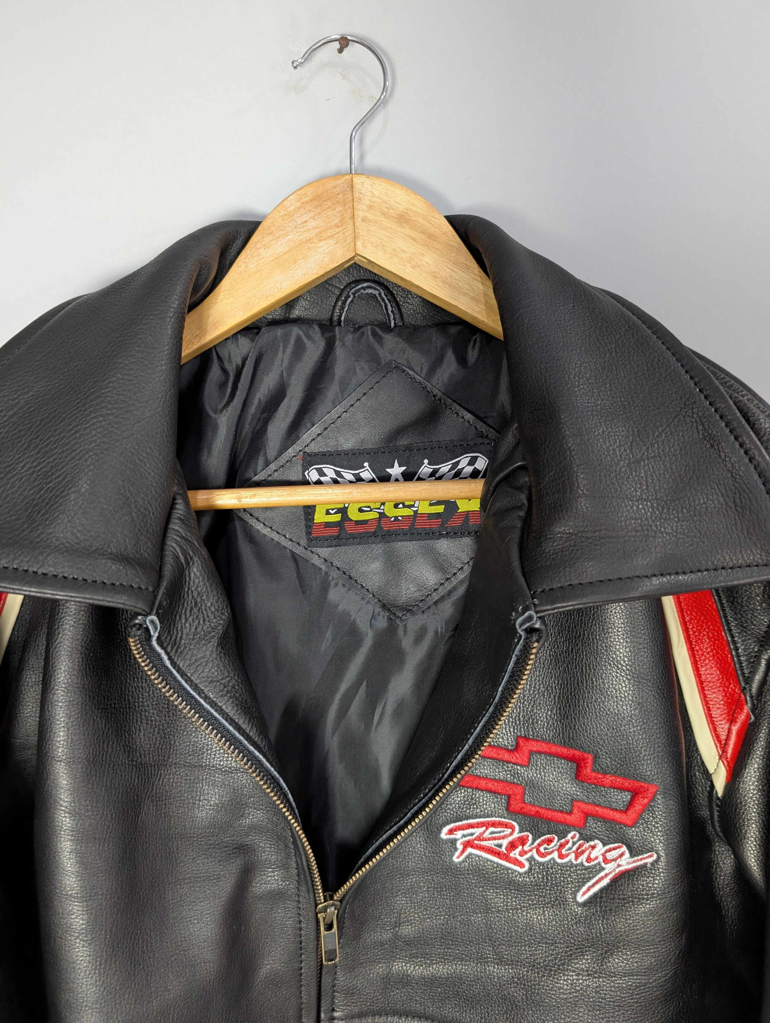 Vintage 🔥Chevrolet🔥 Vintage Racing Leather Jacket Rare 90s Size M / US 6-8 / IT 42-44 - 4 Thumbnail