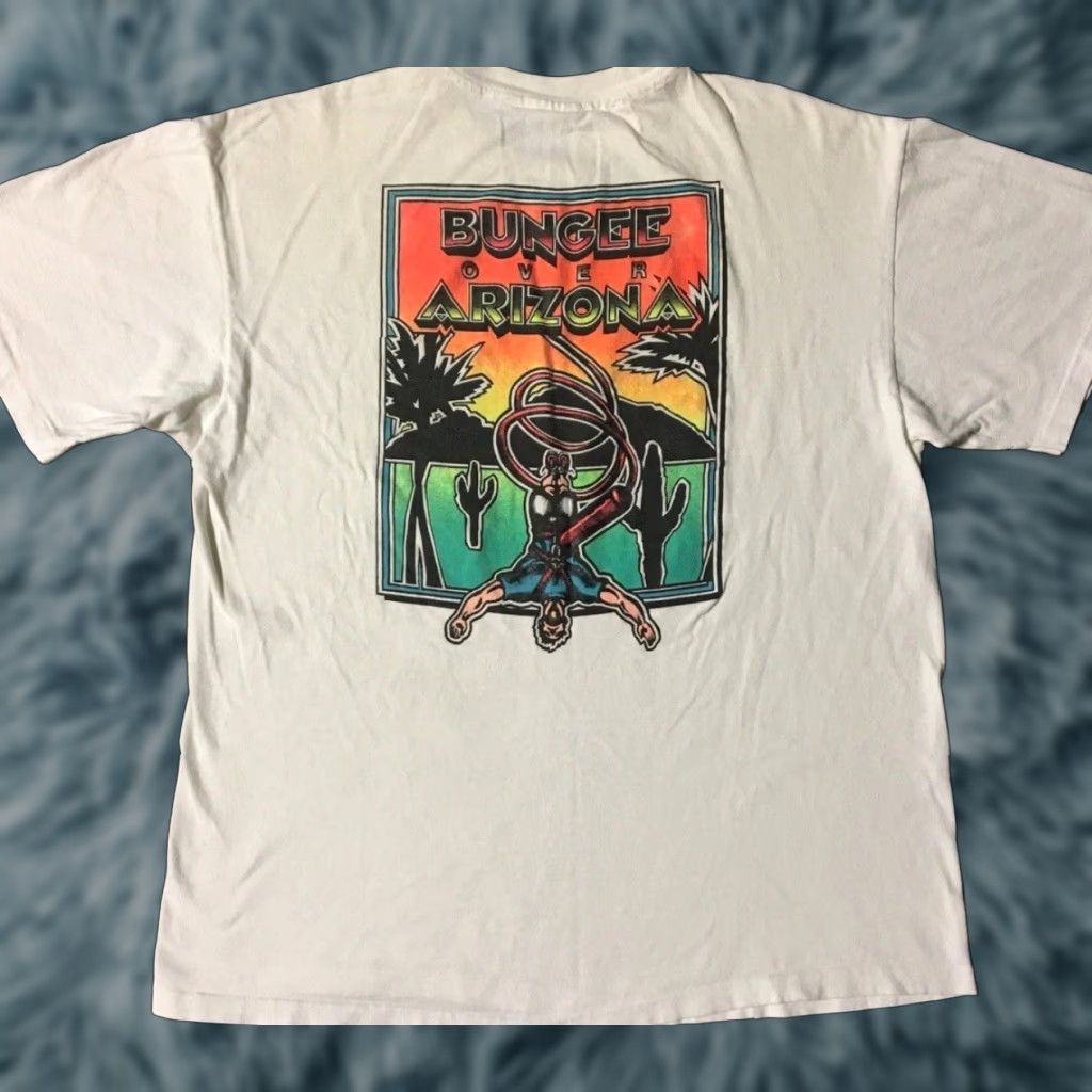 Vintage VINTAGE Bungee Jump Over Arizona Distressed Shirt M White 90s Grunge Surf Skate USA Men Tshirt Size US M / EU 48-50 / 2 - 1 Thumbnail