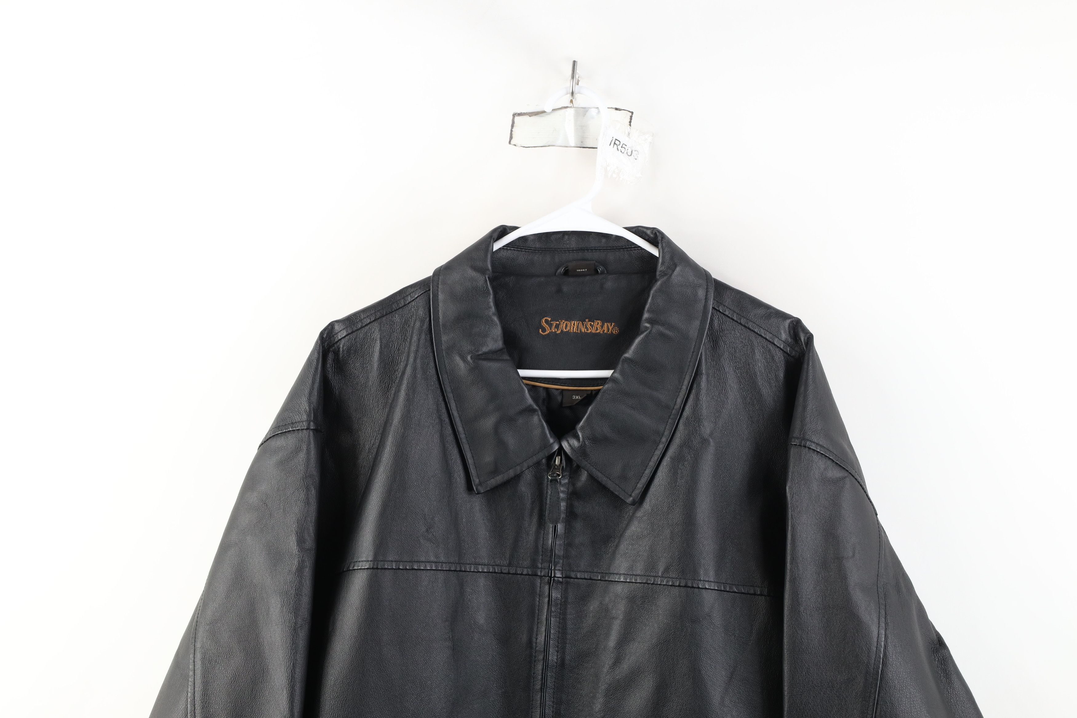 Vintage Vintage 90s Streetwear Quilted Leather Full Zip Jacket Black Size US XXL / EU 58 / 5 - 2 Thumbnail