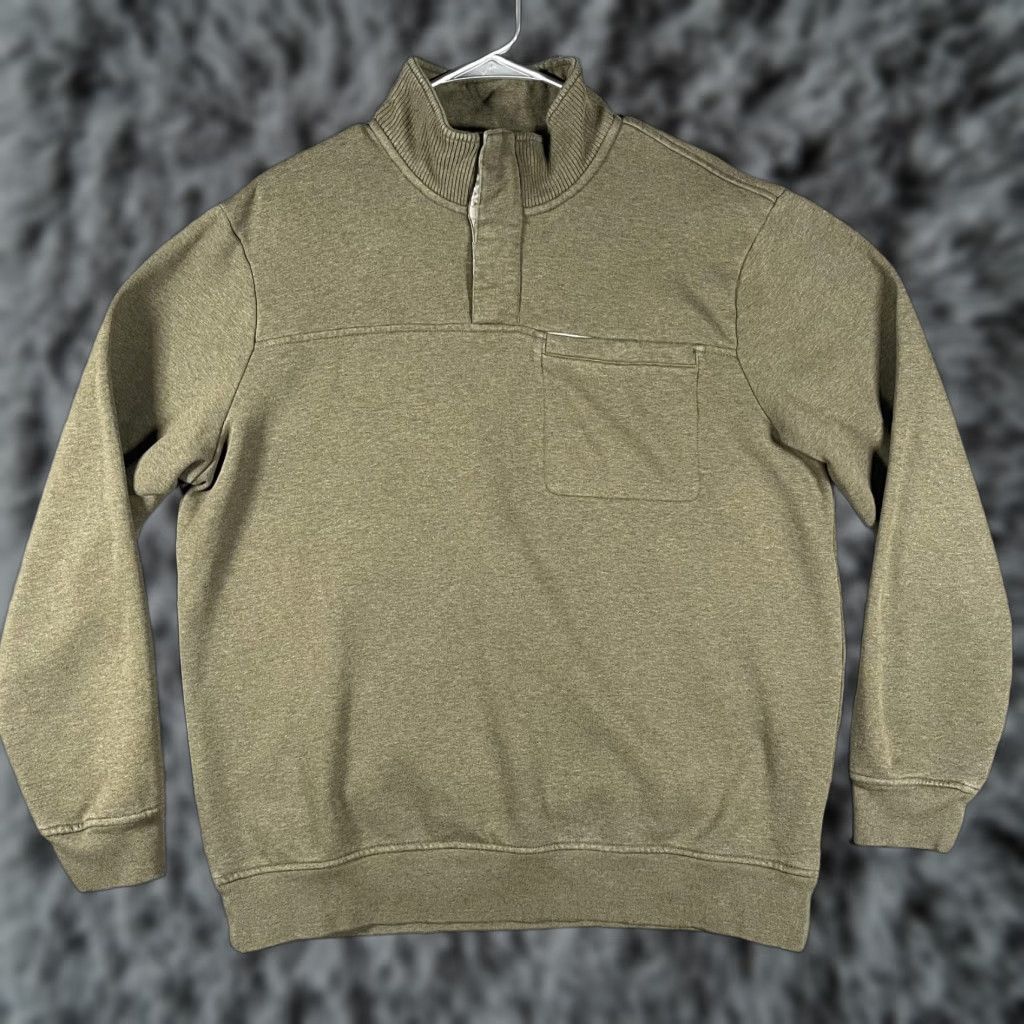 Vintage Magellan Outdoors Sweatshirt Mens Large Olive Mock Neck Pullover Chest Pocket Size US L / EU 52-54 / 3 - 1 Thumbnail