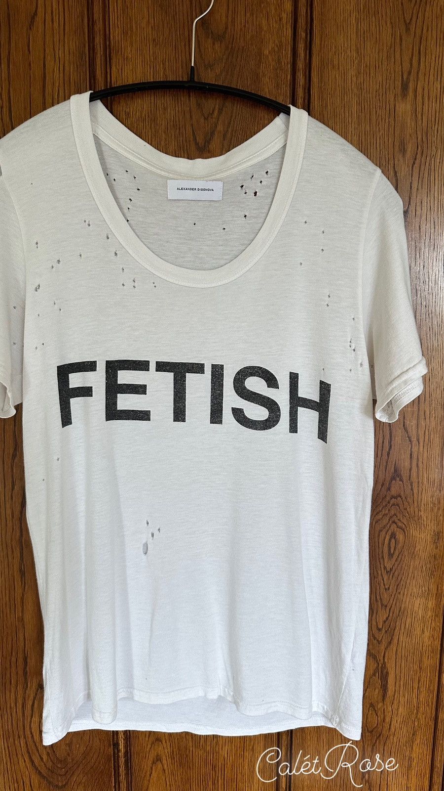 image of Grail Alexander Digenova Thrashed Destroyed Fetish T Shirt in White, Men's (Size Small)